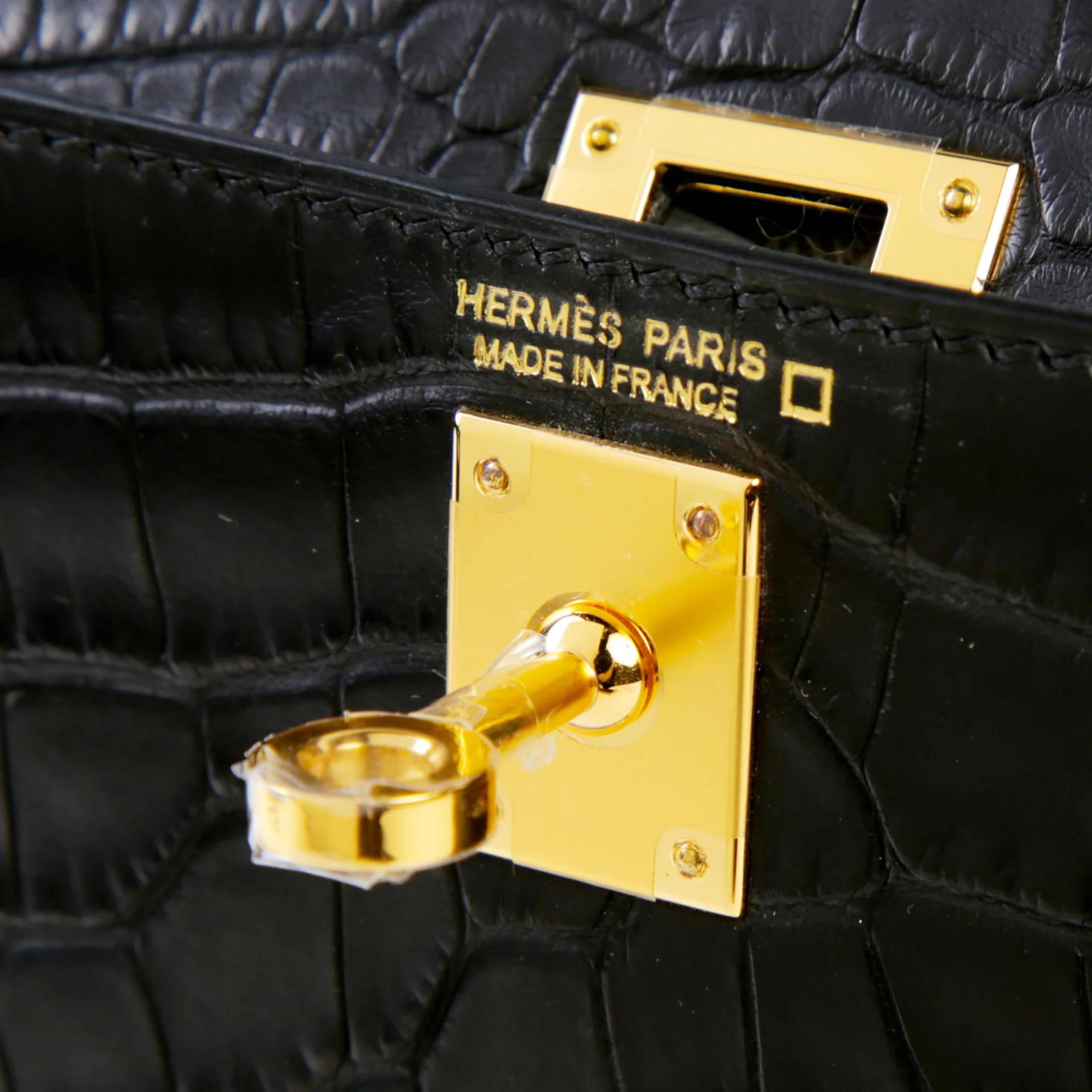 全新 HERMÈS 愛馬仕 Mini Kelly 二代 89 黑色 Noir (Black) □ 短吻鱷 霧面 金扣 G刻 2026年 - 9