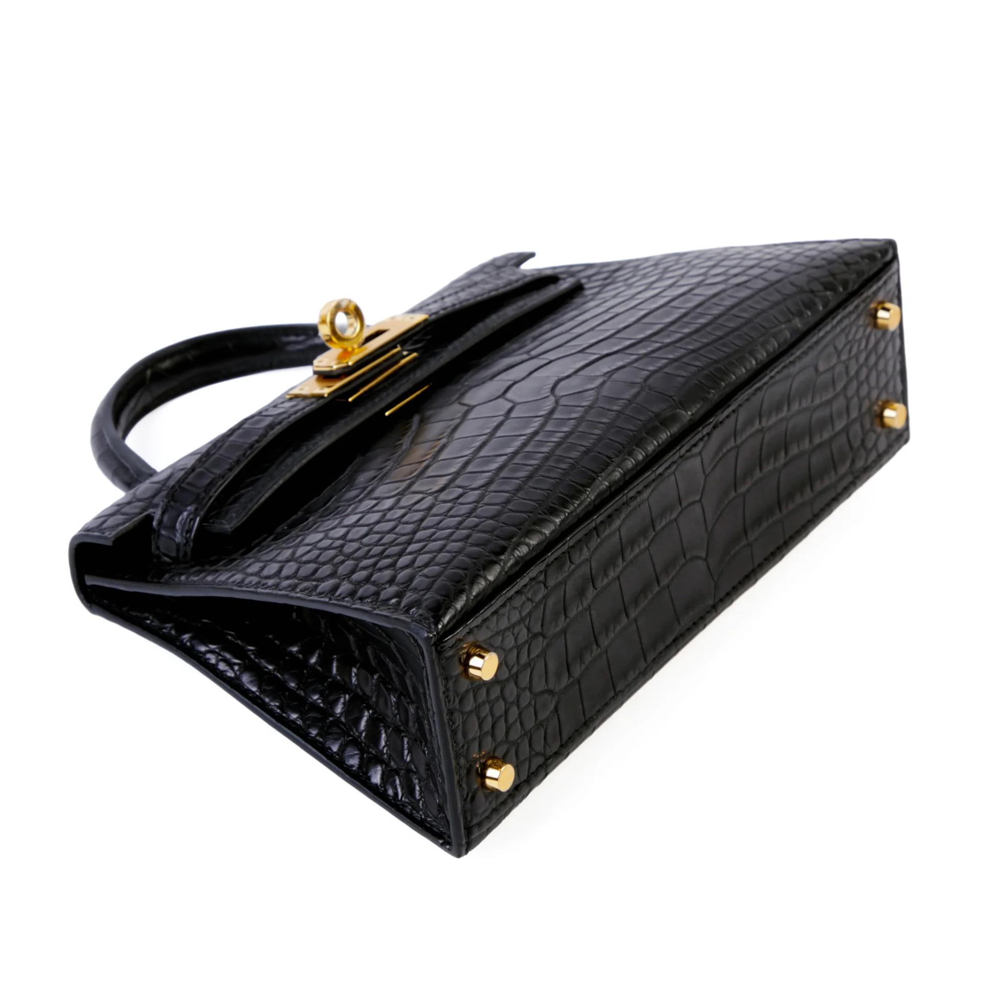 全新 HERMÈS 愛馬仕 Mini Kelly 二代 89 黑色 Noir (Black) □ 短吻鱷 霧面 金扣 G刻 2026年 - 4
