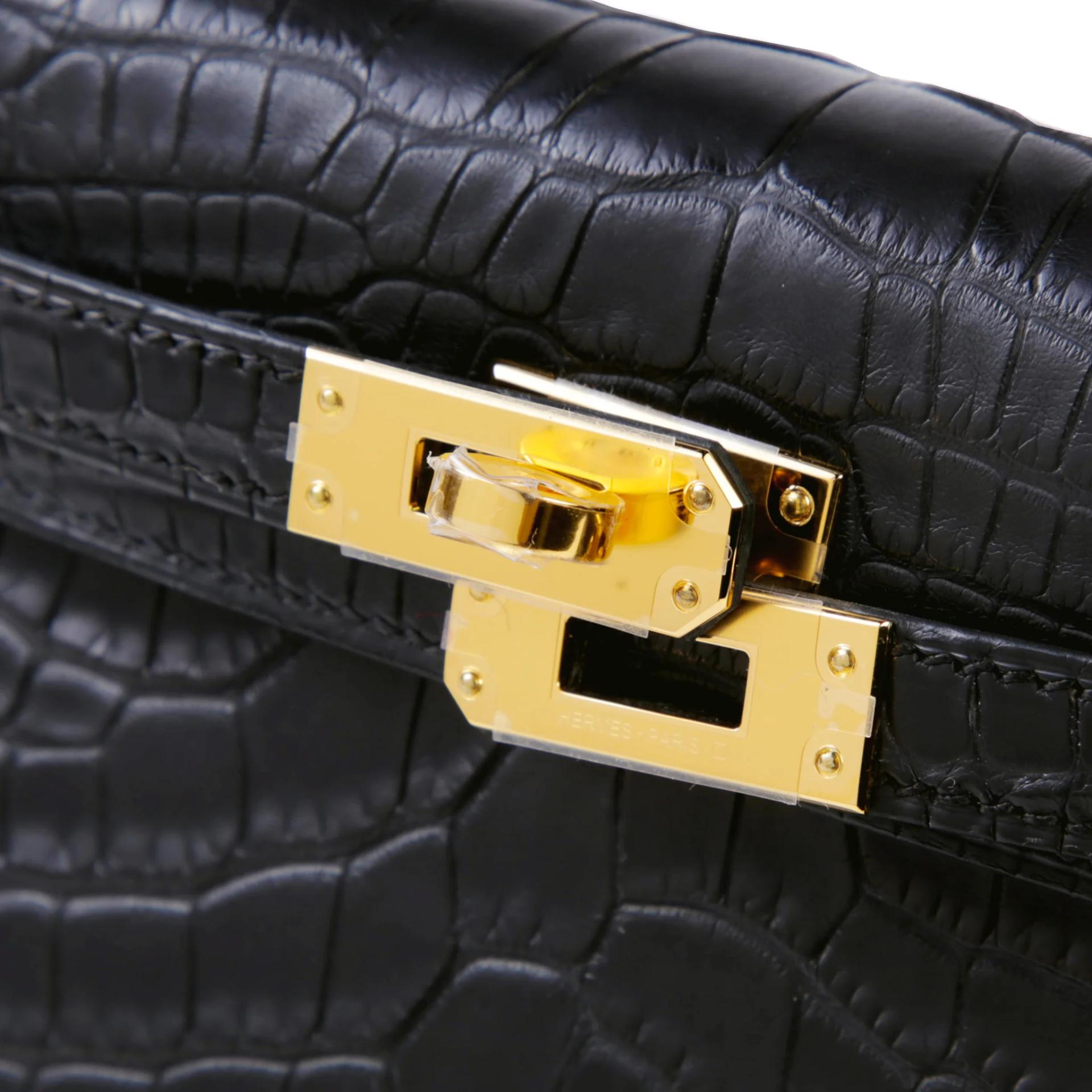 全新 HERMÈS 愛馬仕 Mini Kelly 二代 89 黑色 Noir (Black) □ 短吻鱷 霧面 金扣 G刻 2026年 - 8