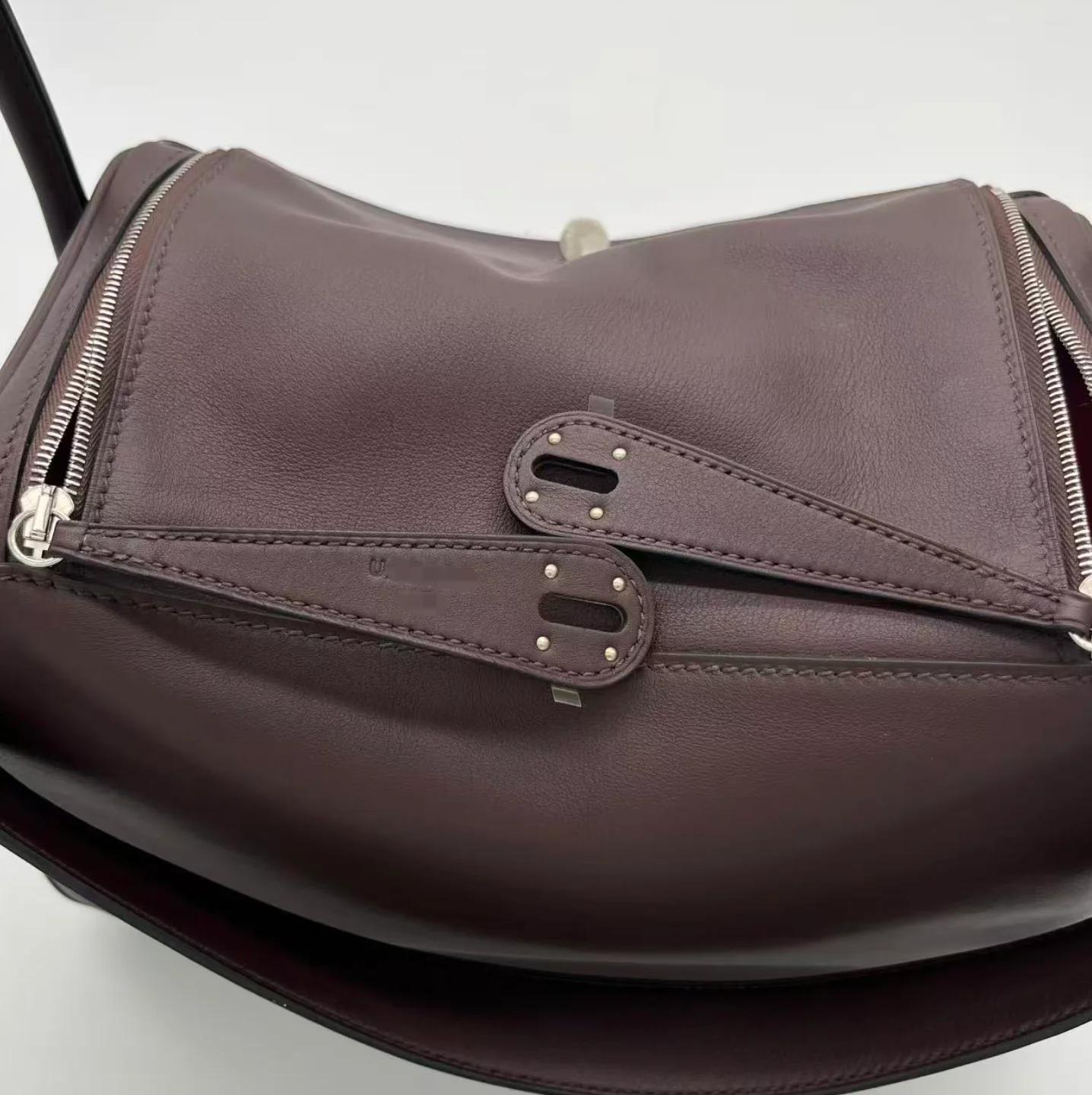Very Good ( Rank A) HERMÈS Lindy 26 Verso Rouge Sellier (0G) Rose Azalee (8W) Swift Palladium hardware U (2022) - 23