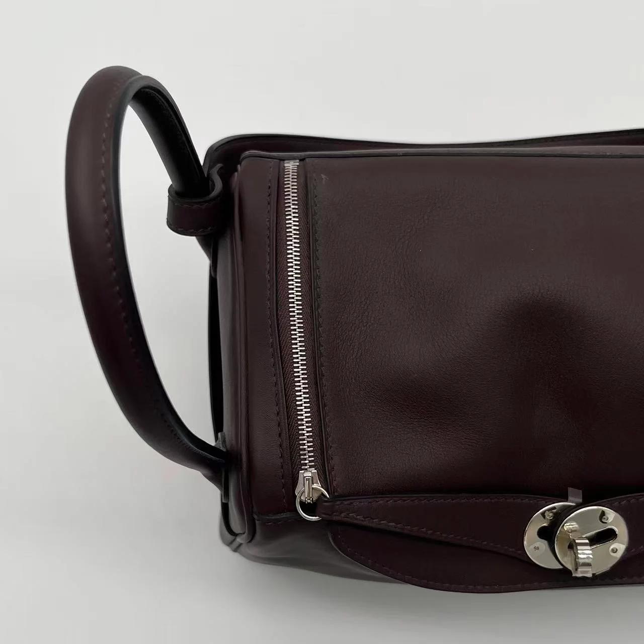 Very Good ( Rank A) HERMÈS Lindy 26 Verso Rouge Sellier (0G) Rose Azalee (8W) Swift Palladium hardware U (2022) - 11
