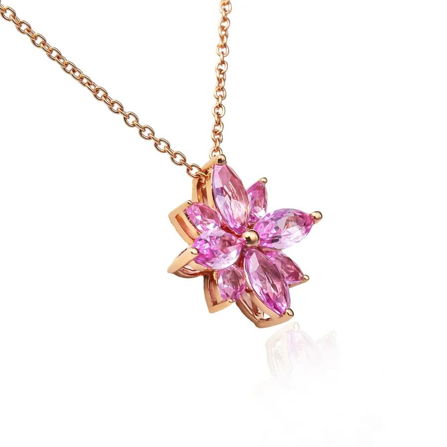 Lumière Star 18K Lab-Grown Pink Sapphire Necklace