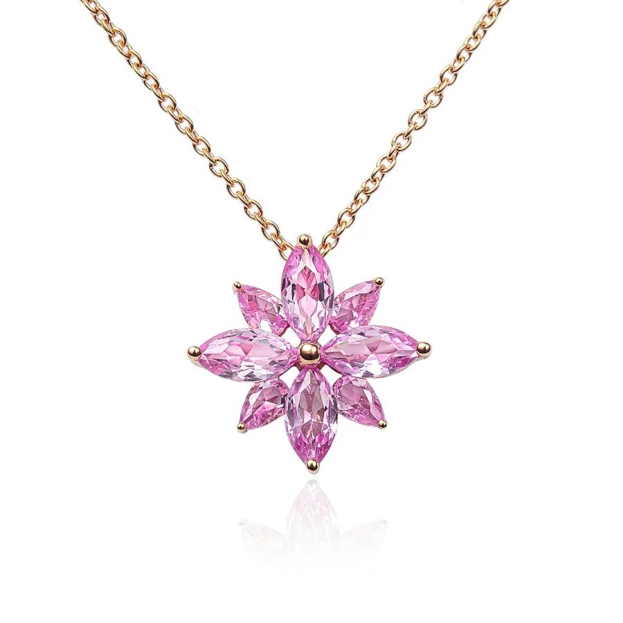 Lumière Star 18K Lab-Grown Pink Sapphire Necklace