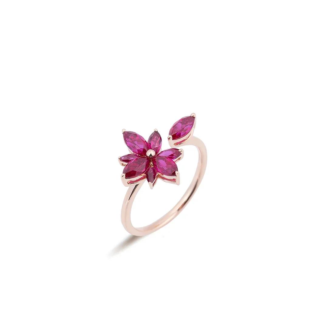 Lumière Star Ring 18K lab-grown ruby ring