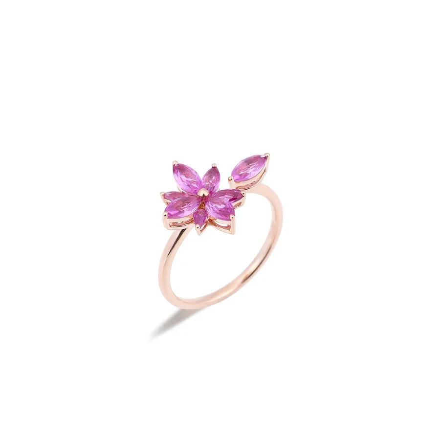 Lumière Star 18K Lab-Grown Pink Sapphire Ring