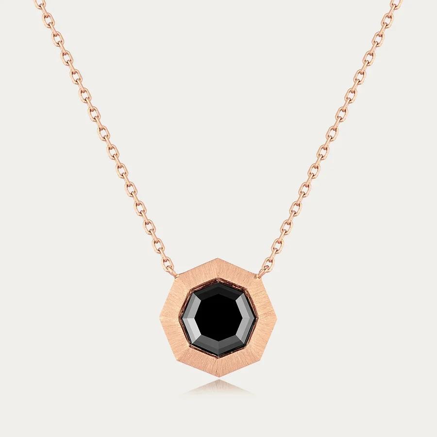 MIRA Noir Black Mirror 18K Lab-Grown Black Diamond Necklace