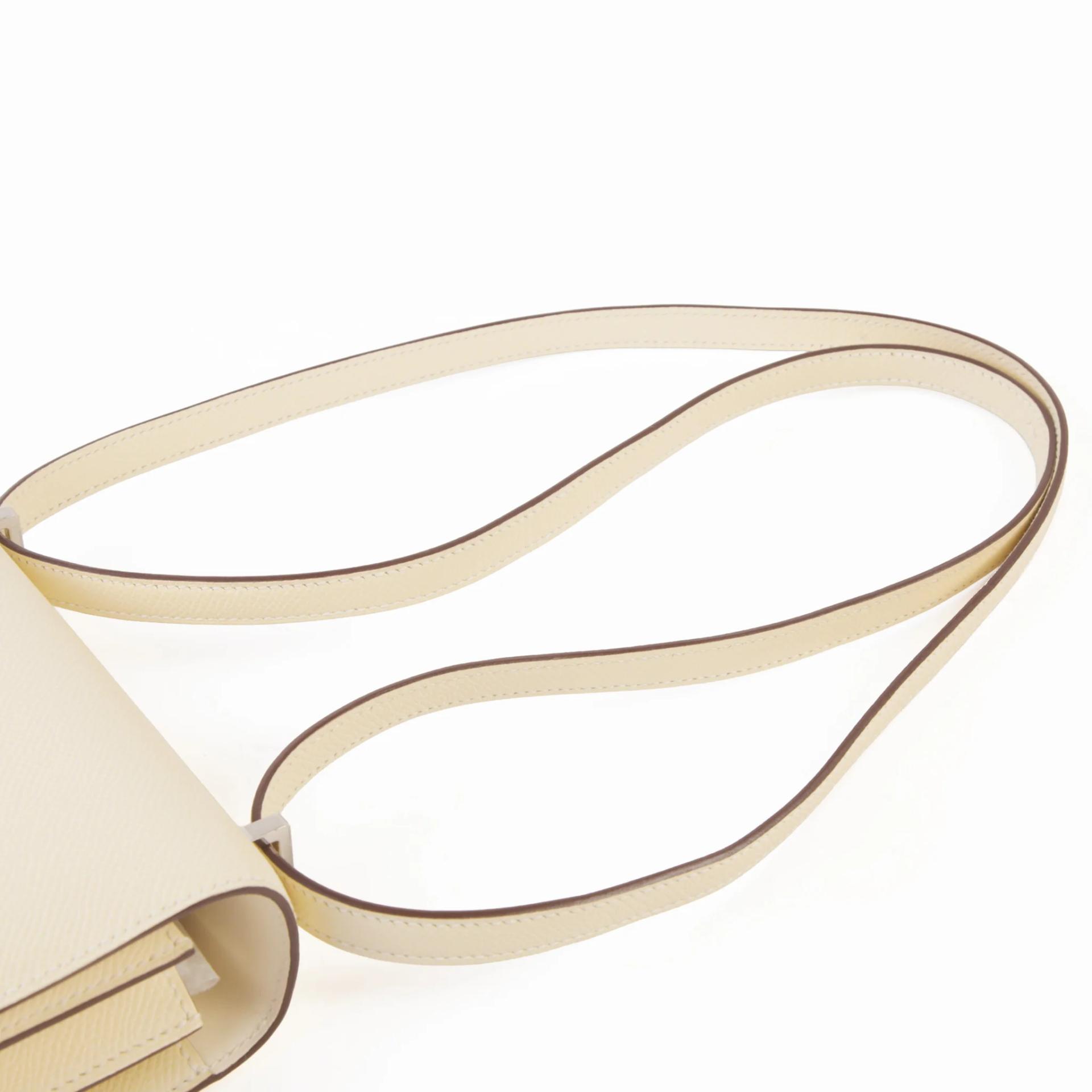 A美品 HERMÈS 愛馬仕 Constance 康康 Mini 19 Mirror I2 奶油白 Nata Epsom牛皮 蜥蜴扣 其他 B刻 2023年 - 3