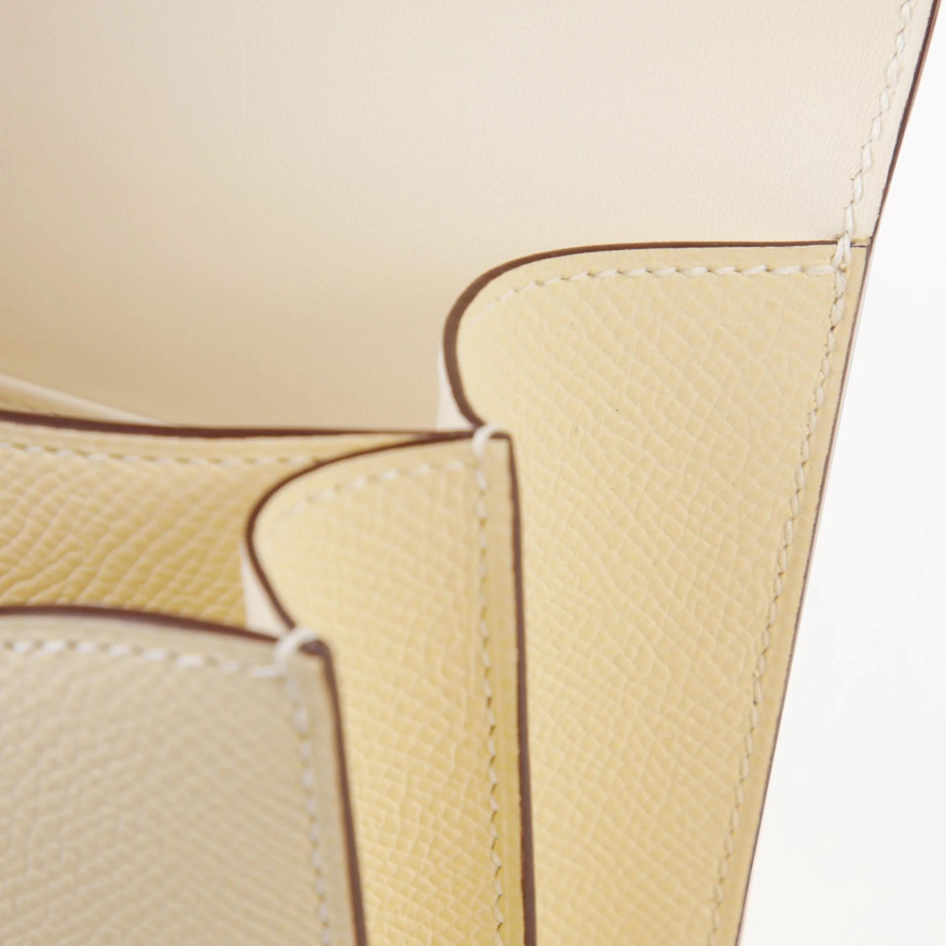A美品 HERMÈS 愛馬仕 Constance 康康 Mini 19 Mirror I2 奶油白 Nata Epsom牛皮 蜥蜴扣 其他 B刻 2023年 - 11