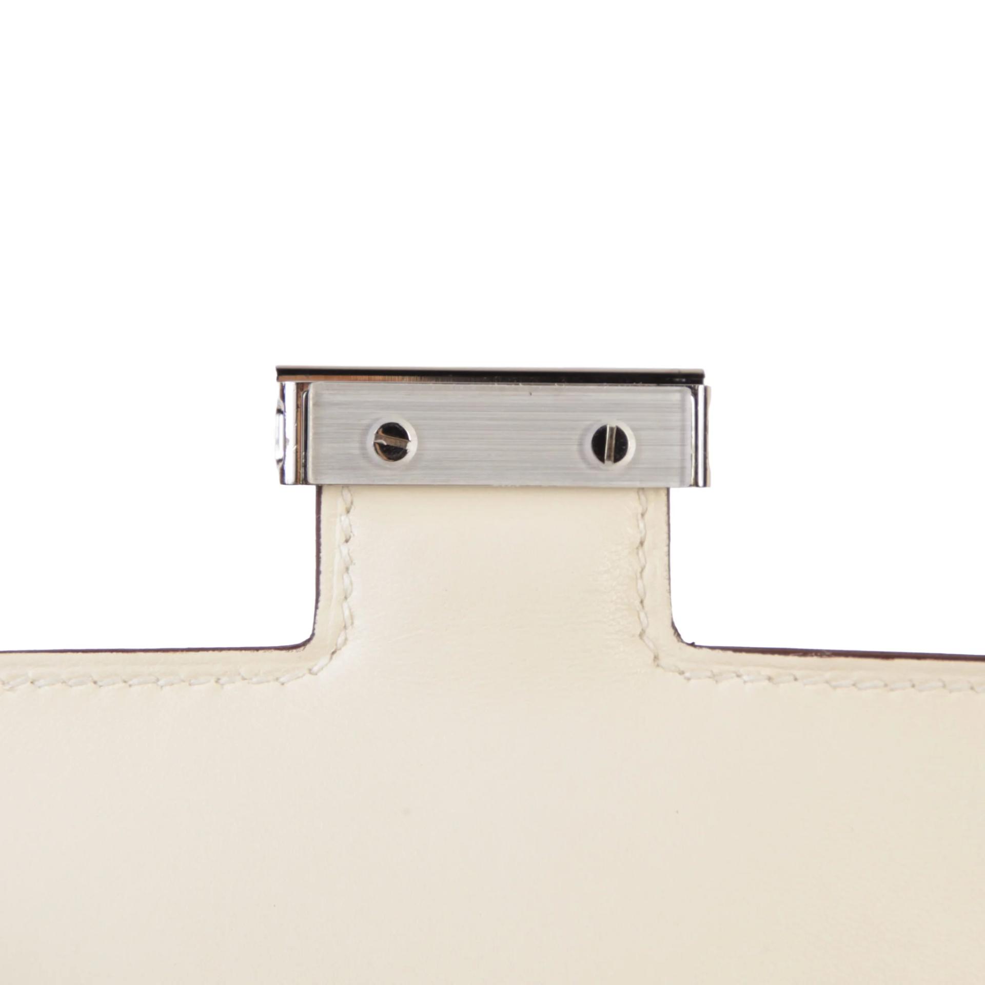 A美品 HERMÈS 愛馬仕 Constance 康康 Mini 19 Mirror I2 奶油白 Nata Epsom牛皮 蜥蜴扣 其他 B刻 2023年 - 9