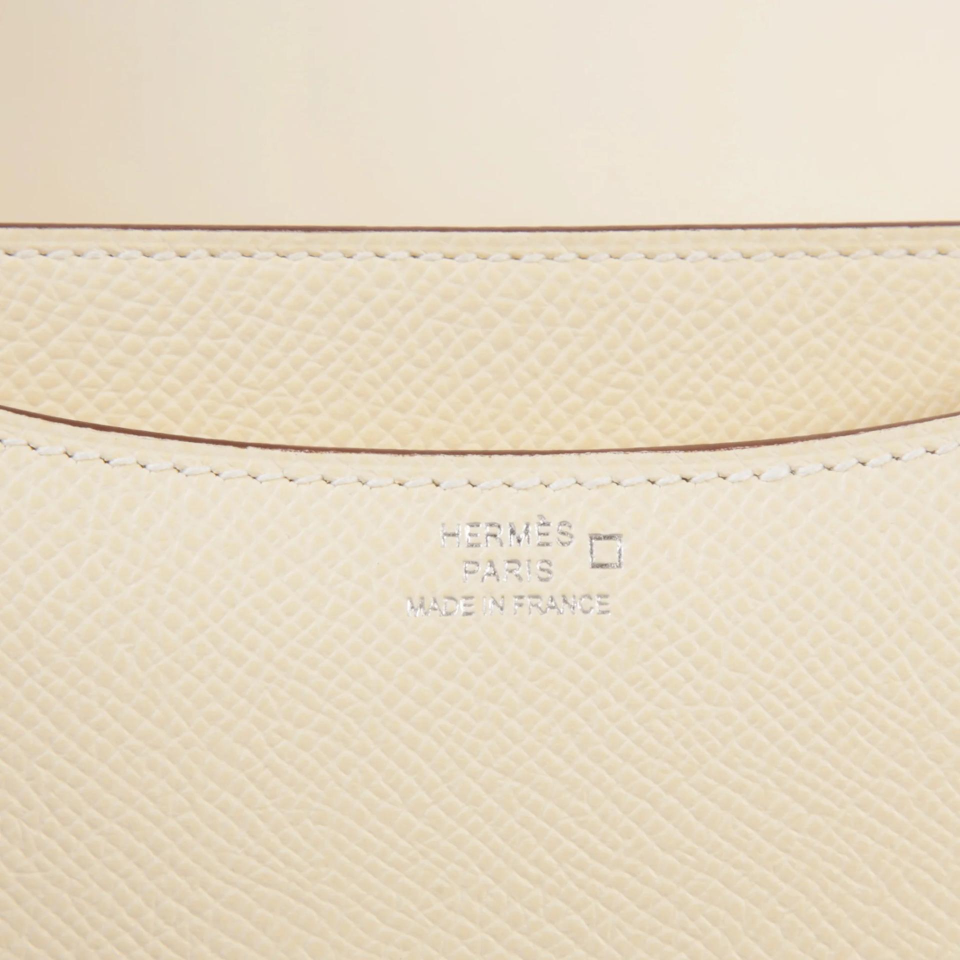 A美品 HERMÈS 愛馬仕 Constance 康康 Mini 19 Mirror I2 奶油白 Nata Epsom牛皮 蜥蜴扣 其他 B刻 2023年 - 10
