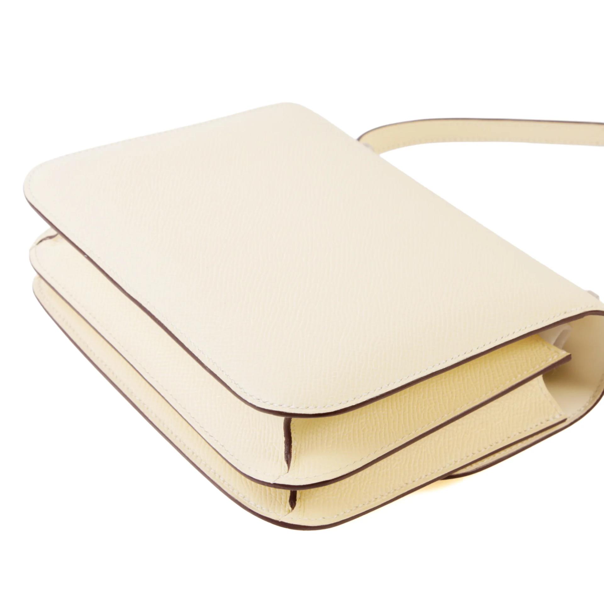 A美品 HERMÈS 愛馬仕 Constance 康康 Mini 19 Mirror I2 奶油白 Nata Epsom牛皮 蜥蜴扣 其他 B刻 2023年 - 6