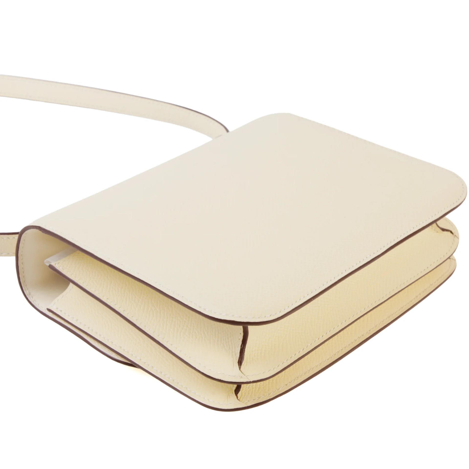 A美品 HERMÈS 愛馬仕 Constance 康康 Mini 19 Mirror I2 奶油白 Nata Epsom牛皮 蜥蜴扣 其他 B刻 2023年 - 7