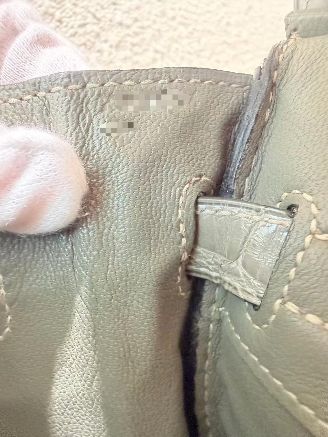 Very Good ( Rank A) HERMÈS Birkin 30 Gris Tourterelle (81) Shiny Niloticus Crocodile Gold hardware X (2016) - 28