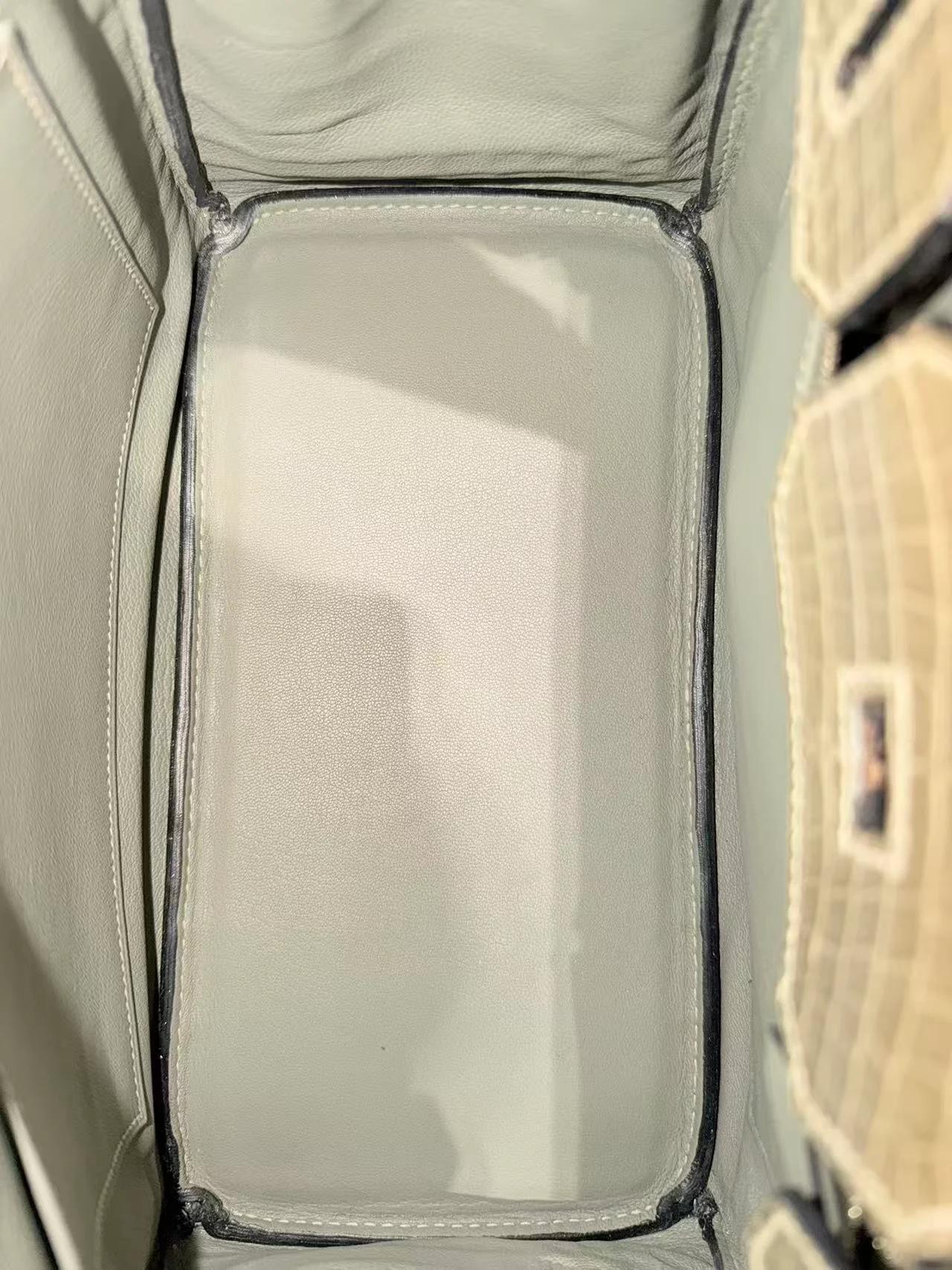 Very Good ( Rank A) HERMÈS Birkin 30 Gris Tourterelle (81) Shiny Niloticus Crocodile Gold hardware X (2016) - 25