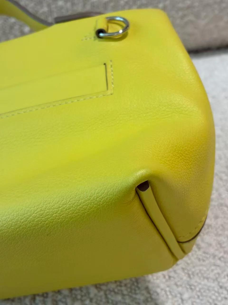 Excellent ( Rank SA ) HERMÈS 24/24 - 21 mini Lime (9R) Evercolor Swift Palladium hardware B (2023) - 20