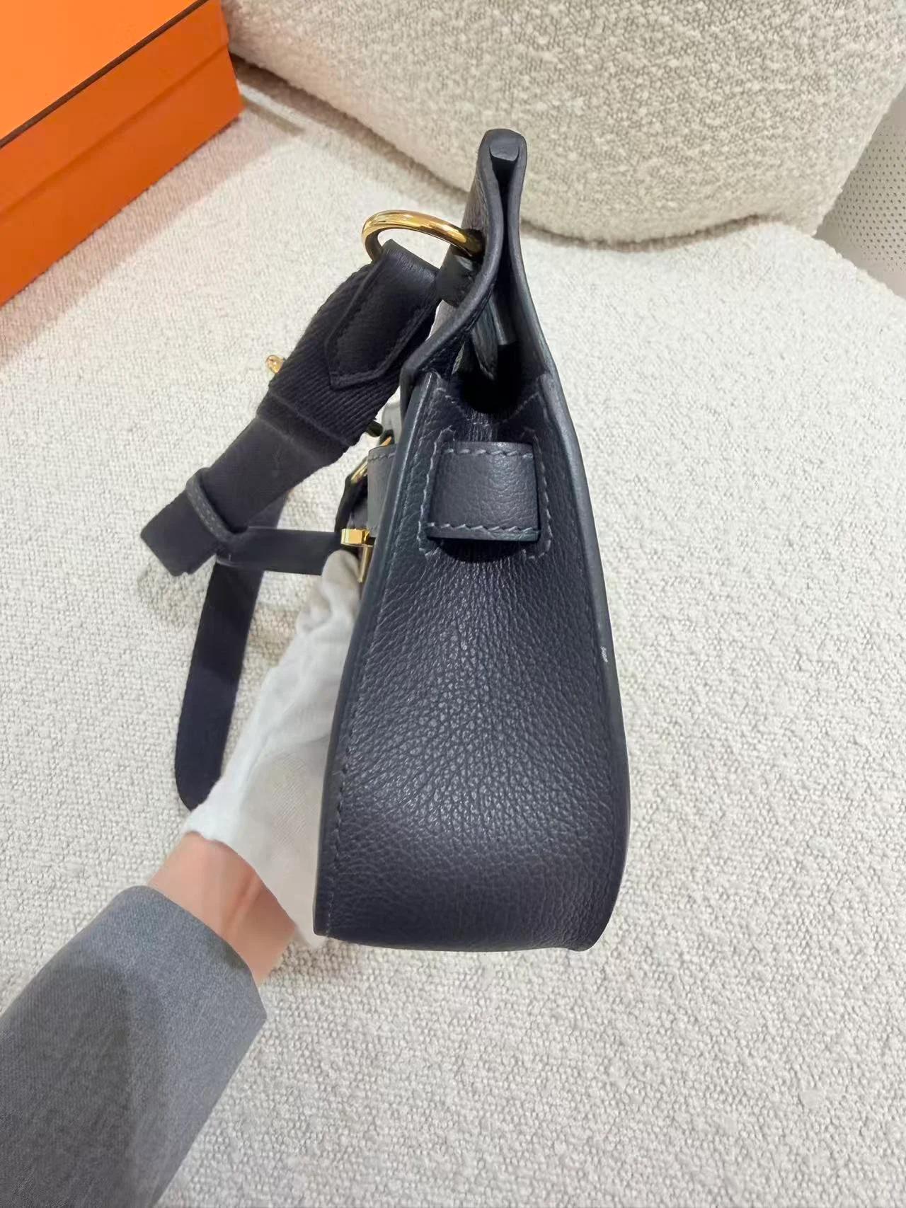 Excellent ( Rank SA ) HERMÈS Jypsiere Mini Caban (3Y) Evercolor Gold hardware K (2025) - 9