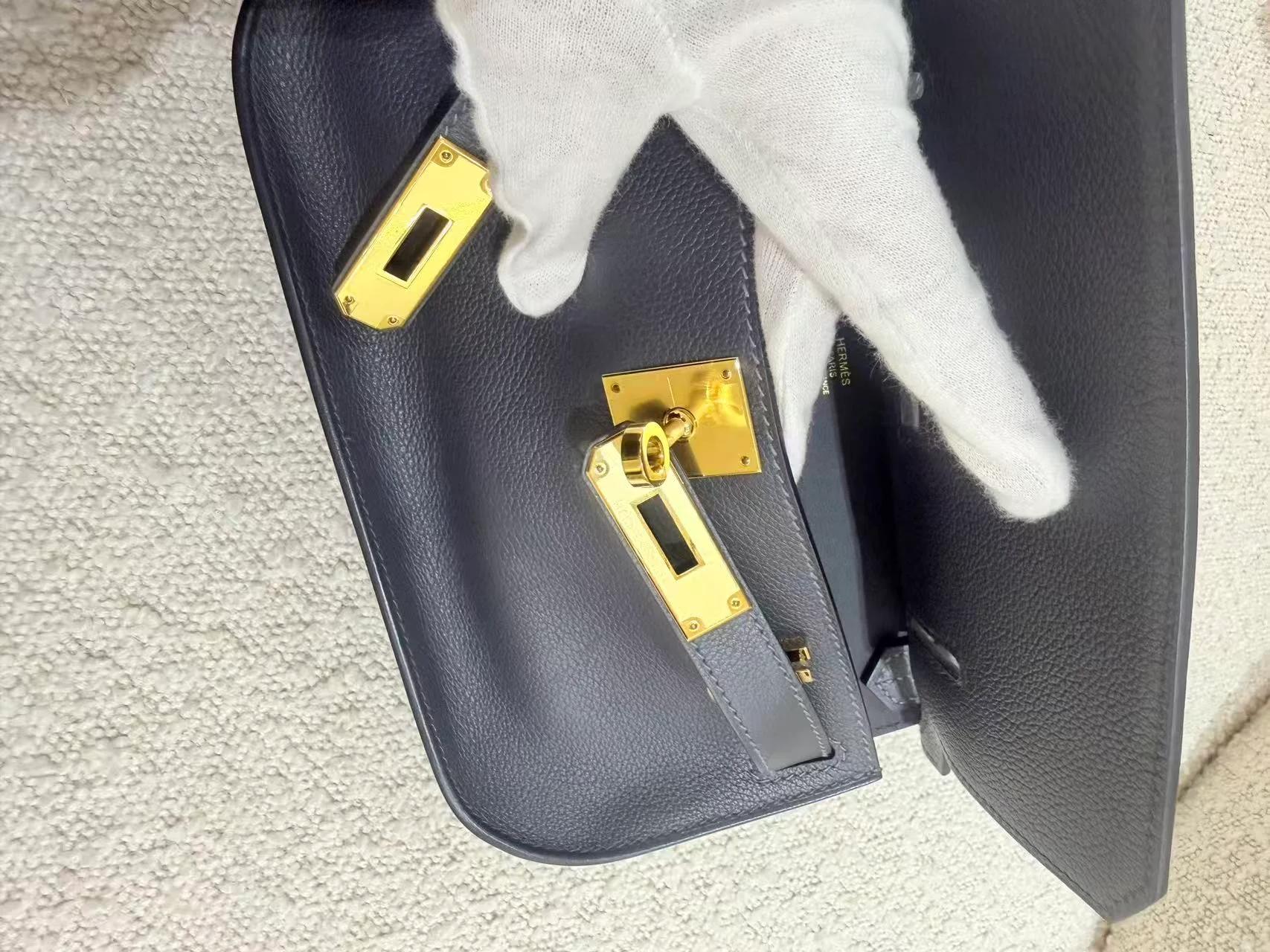 Excellent ( Rank SA ) HERMÈS Jypsiere Mini Caban (3Y) Evercolor Gold hardware K (2025) - 13