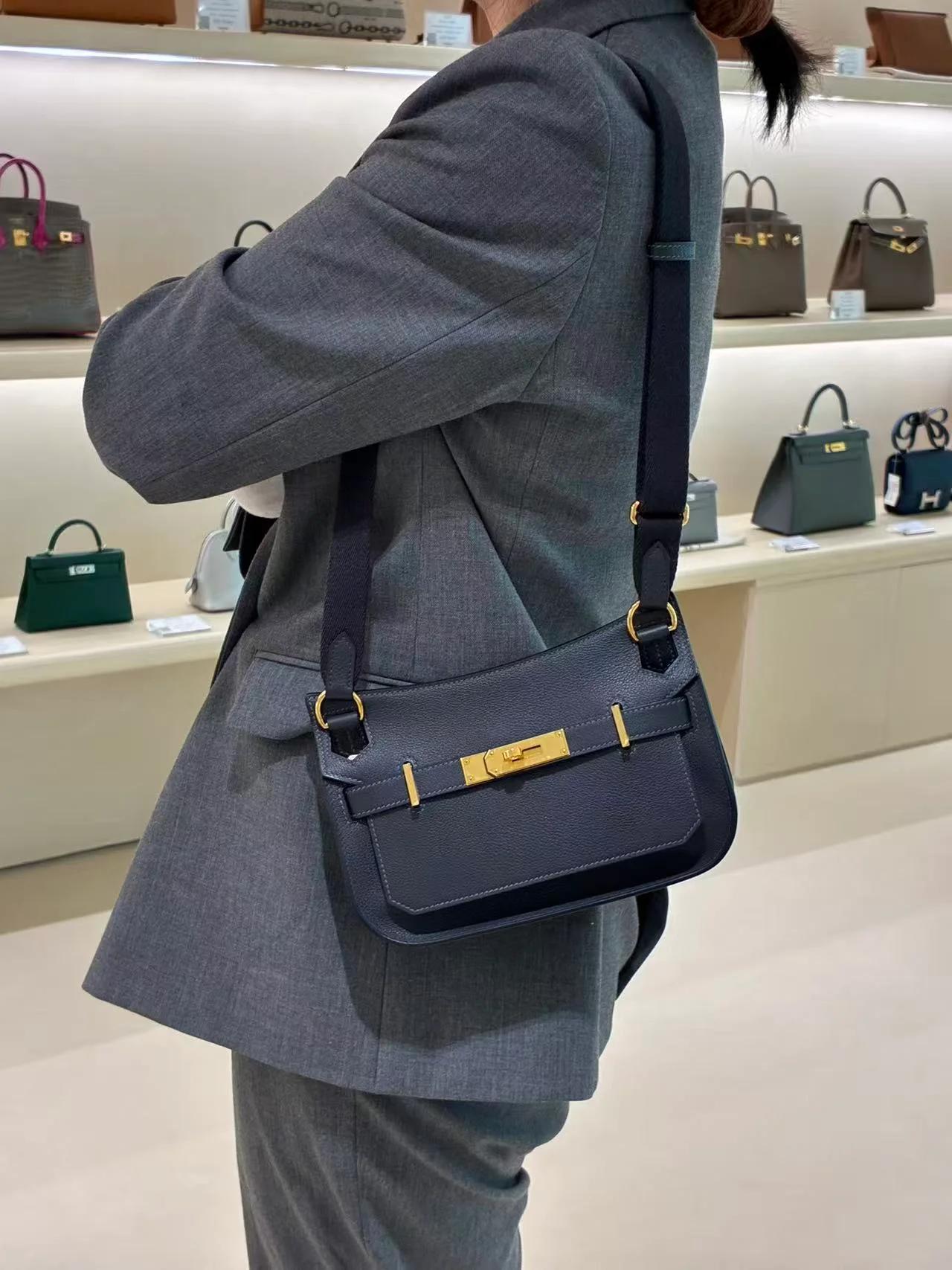 Excellent ( Rank SA ) HERMÈS Jypsiere Mini Caban (3Y) Evercolor Gold hardware K (2025) - 6