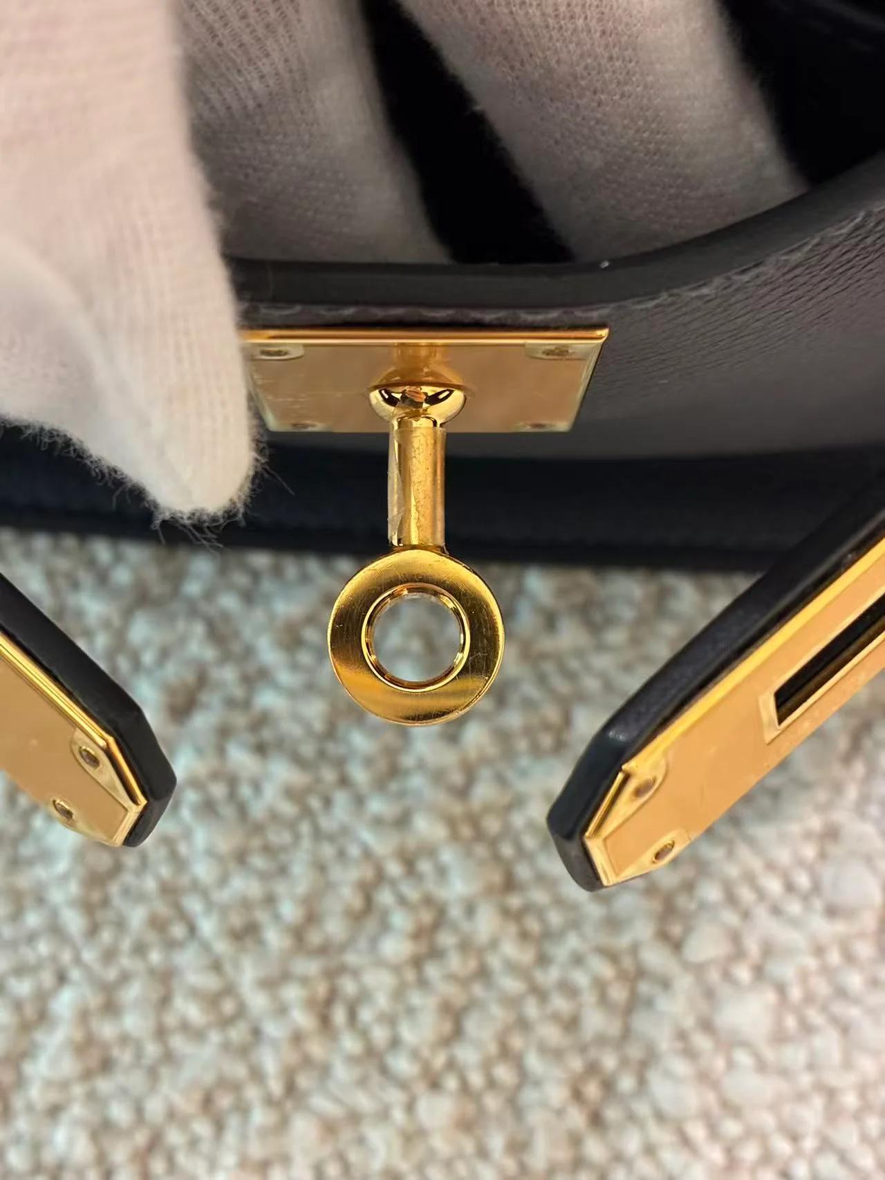 Excellent ( Rank SA ) HERMÈS Jypsiere Mini Caban (3Y) Evercolor Gold hardware K (2025) - 22