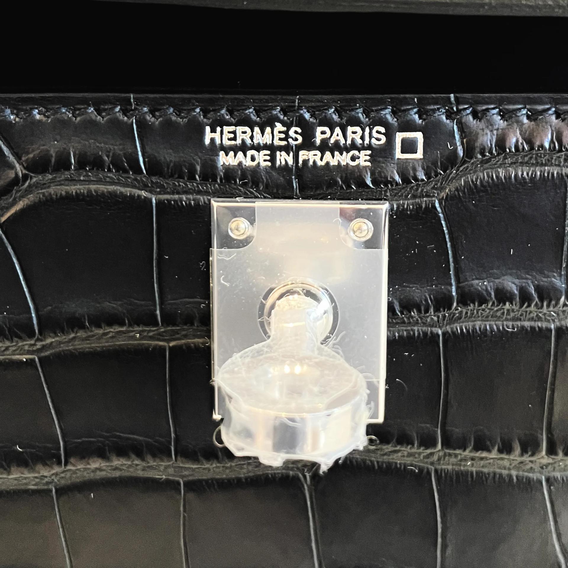Brand New ( Rank N ) HERMÈS Mini Kelly II Noir (89) Matte Alligator Palladium hardware G (2026) - 6