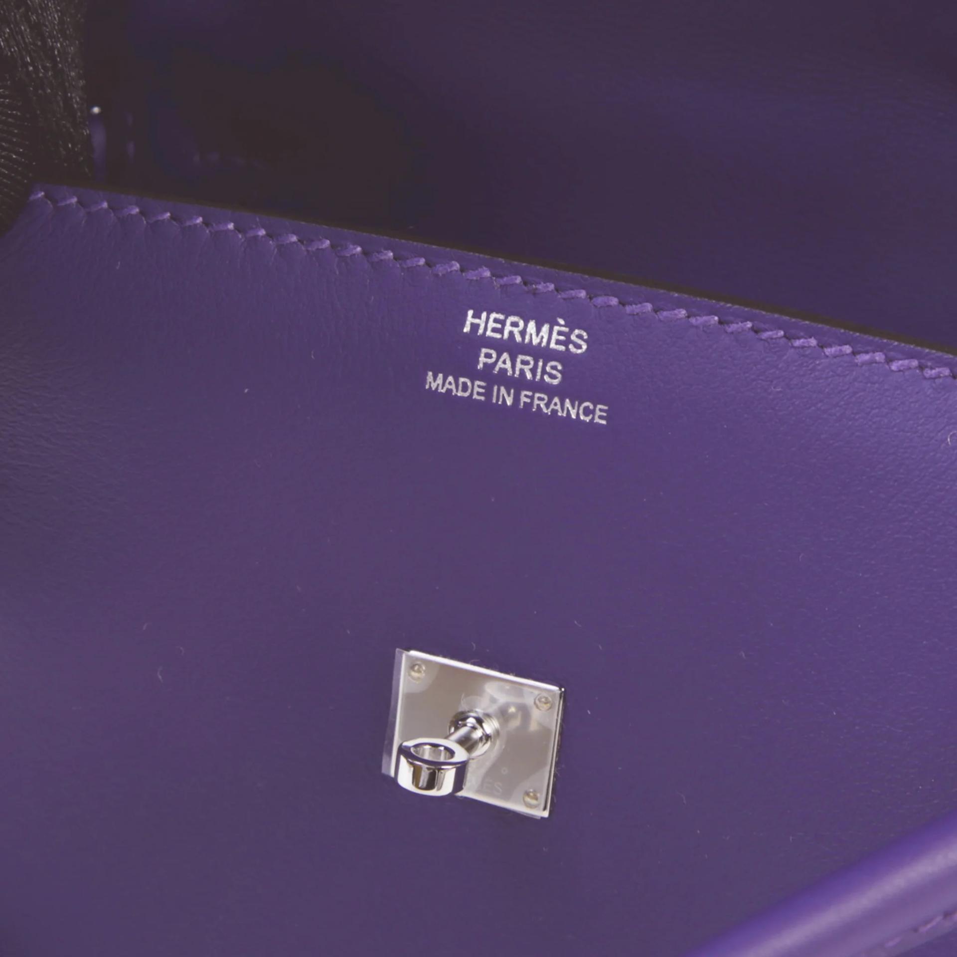 ランク N 新品 HERMÈS エルメス 限定品 ケリードール パープル (X3) デューン (2D) スイフト シルバー金具 G刻印 (2026) - 8
