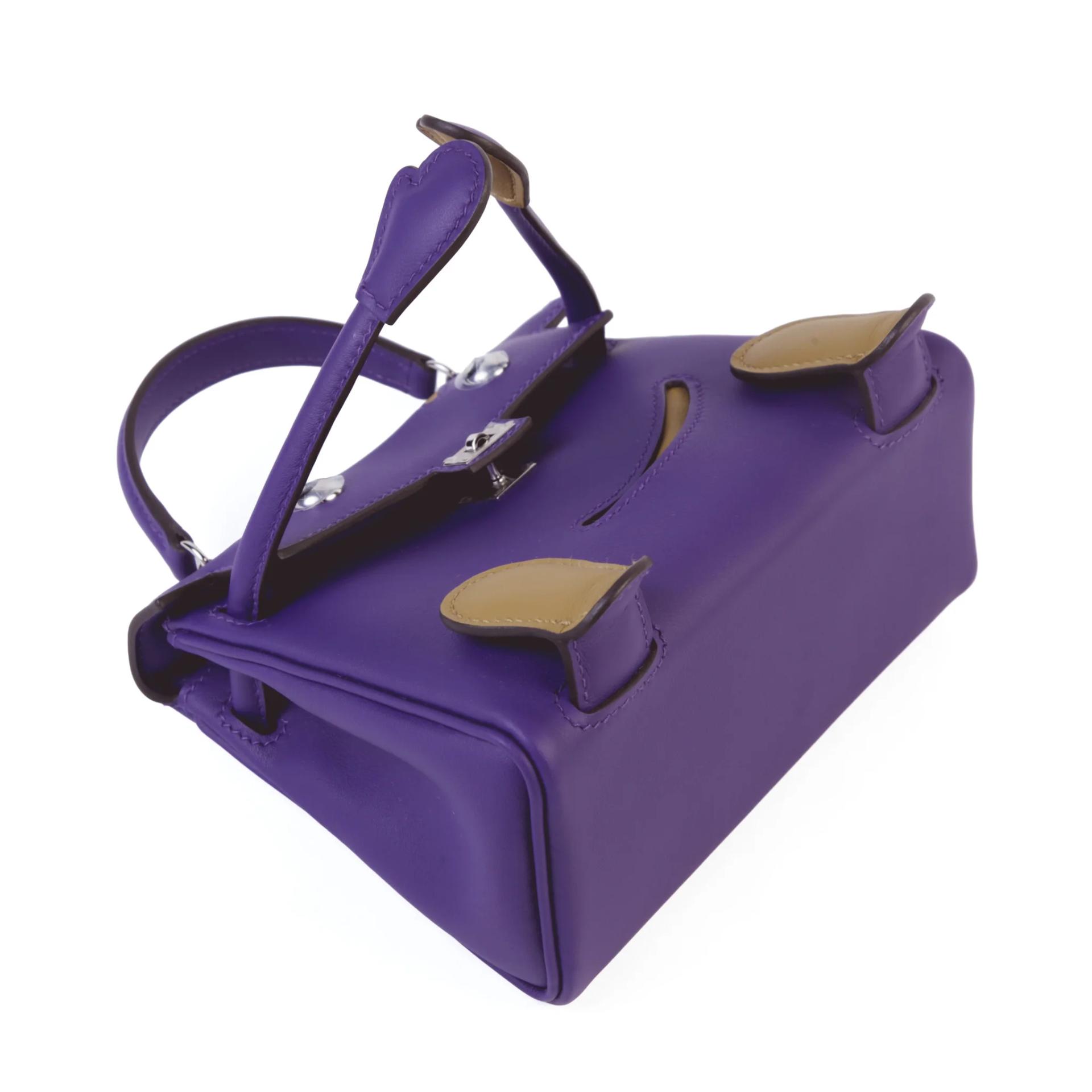 ランク N 新品 HERMÈS エルメス 限定品 ケリードール パープル (X3) デューン (2D) スイフト シルバー金具 G刻印 (2026) - 4