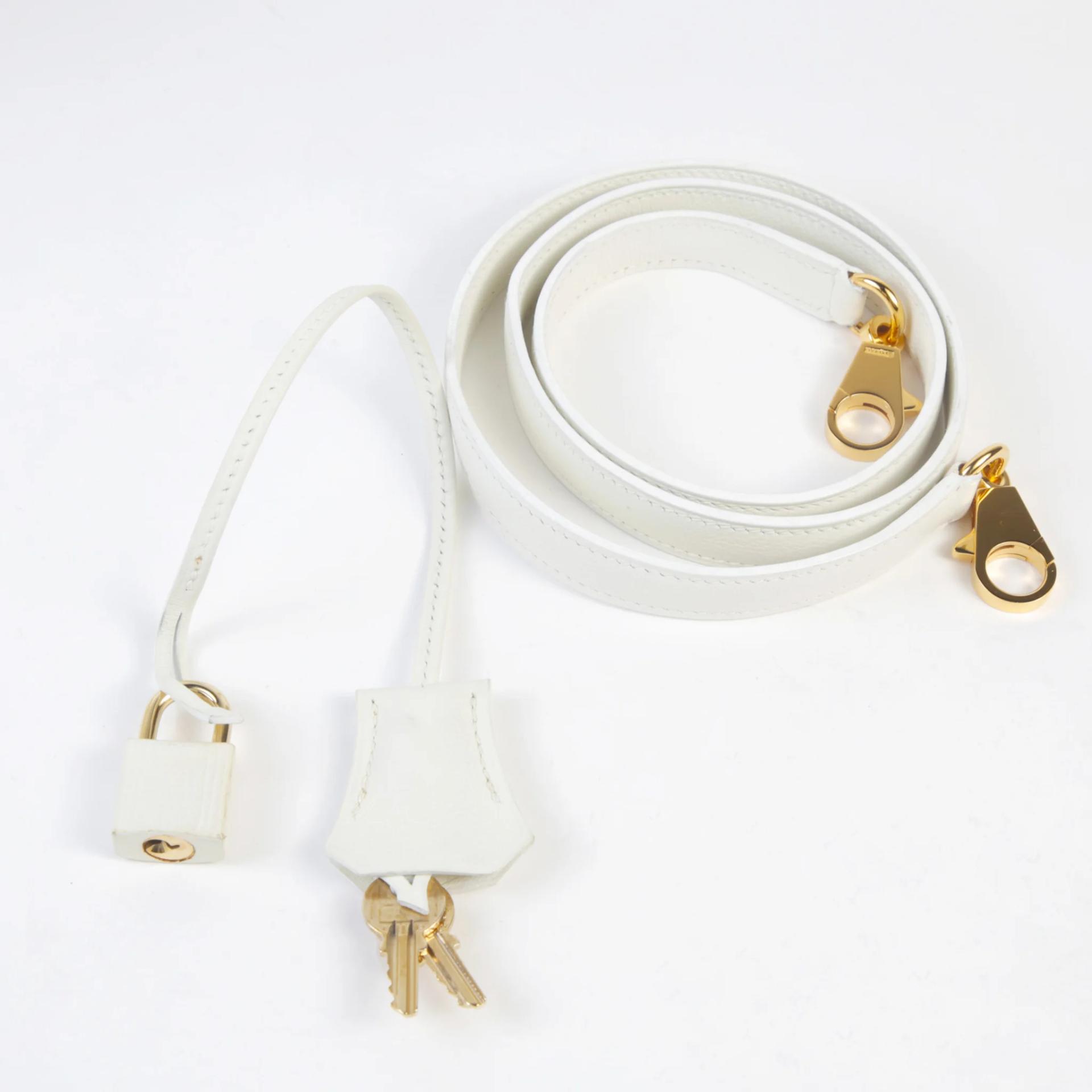 Good ( Rank AB) HERMÈS Kelly 32 White Evercolor Palladium hardware Square C (1999) - 16