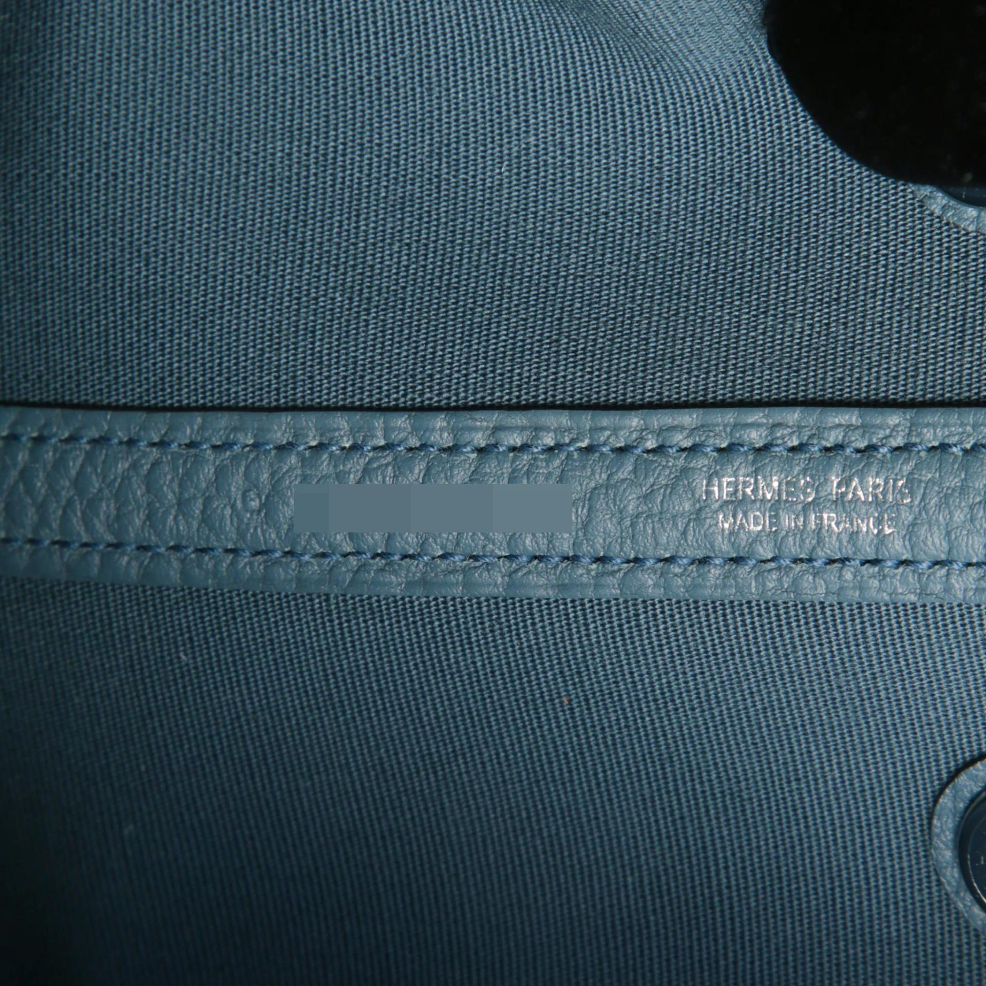 Brand New ( Rank N ) HERMÈS Garden Party TPM Bleu Tempete (N7) Canvas Palladium hardware G (2026) - 11