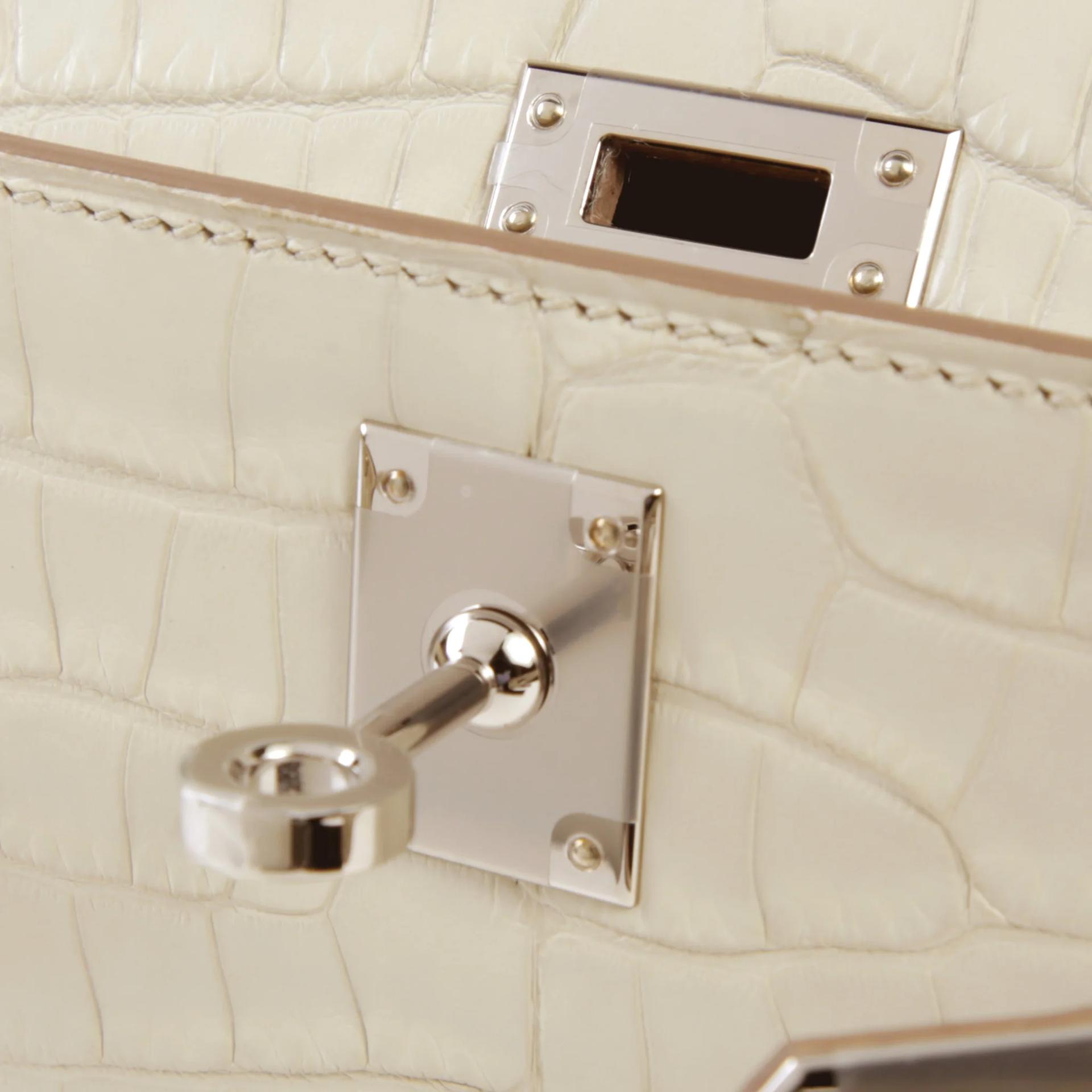 ランク NS 未使用品 HERMÈS エルメス ポシェットケリー ベトン (8L) クロコダイル アリゲーター マット シルバー金具 G刻印 (2026) - 9