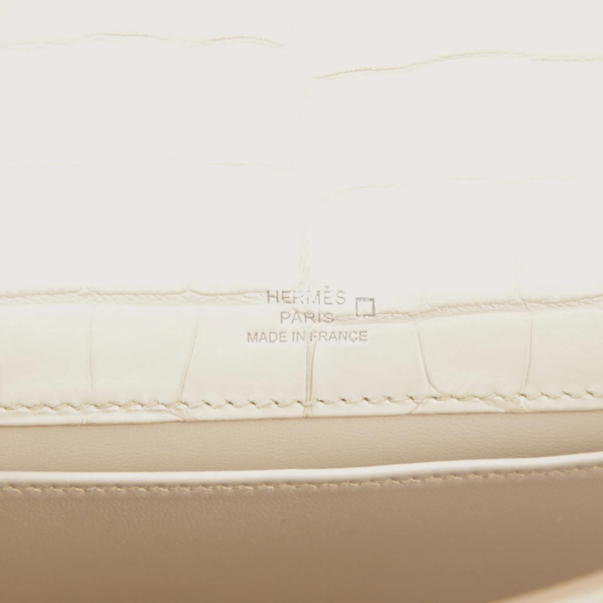 ランク NS 未使用品 HERMÈS エルメス ポシェットケリー ベトン (8L) クロコダイル アリゲーター マット シルバー金具 G刻印 (2026) - 8