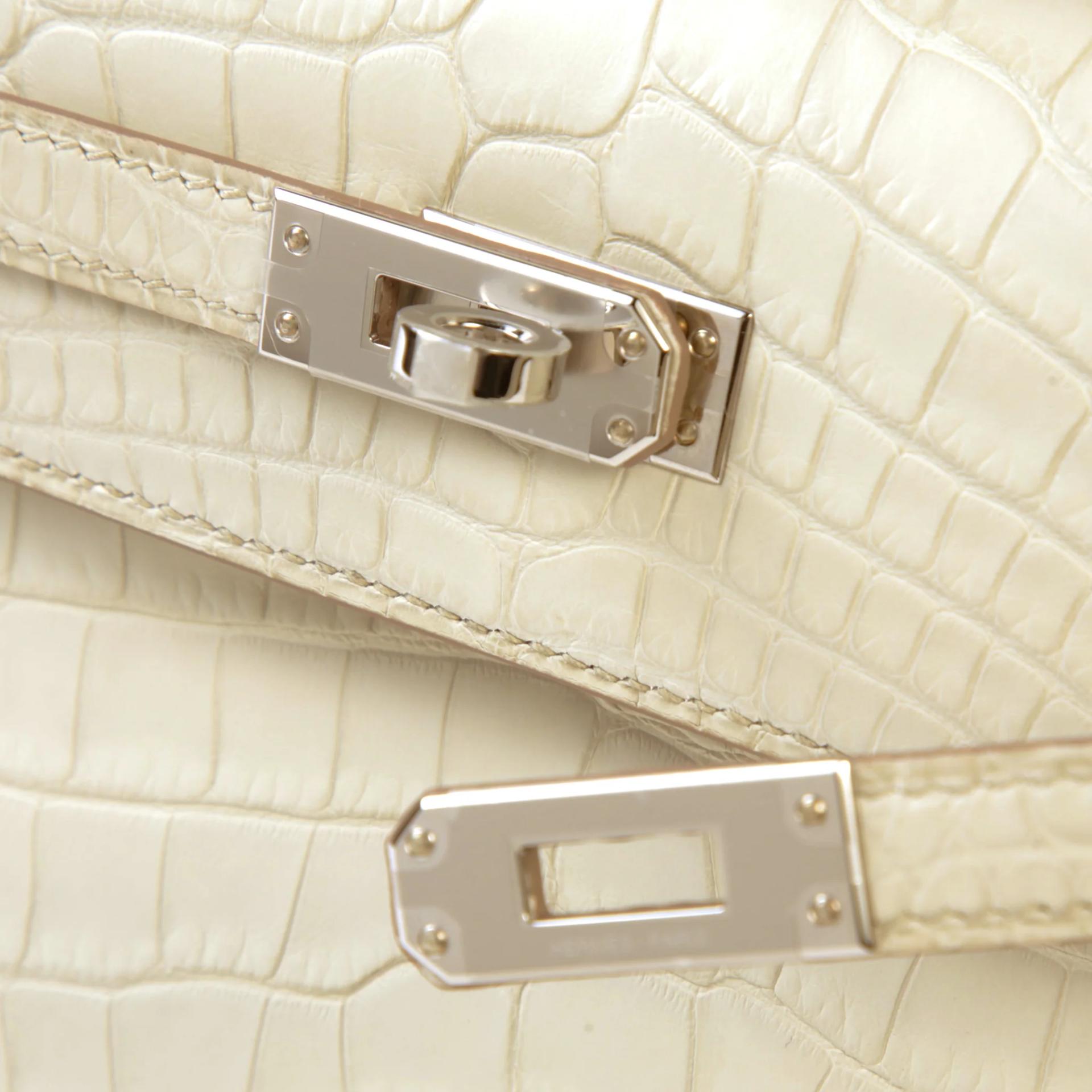 ランク NS 未使用品 HERMÈS エルメス ポシェットケリー ベトン (8L) クロコダイル アリゲーター マット シルバー金具 G刻印 (2026) - 6