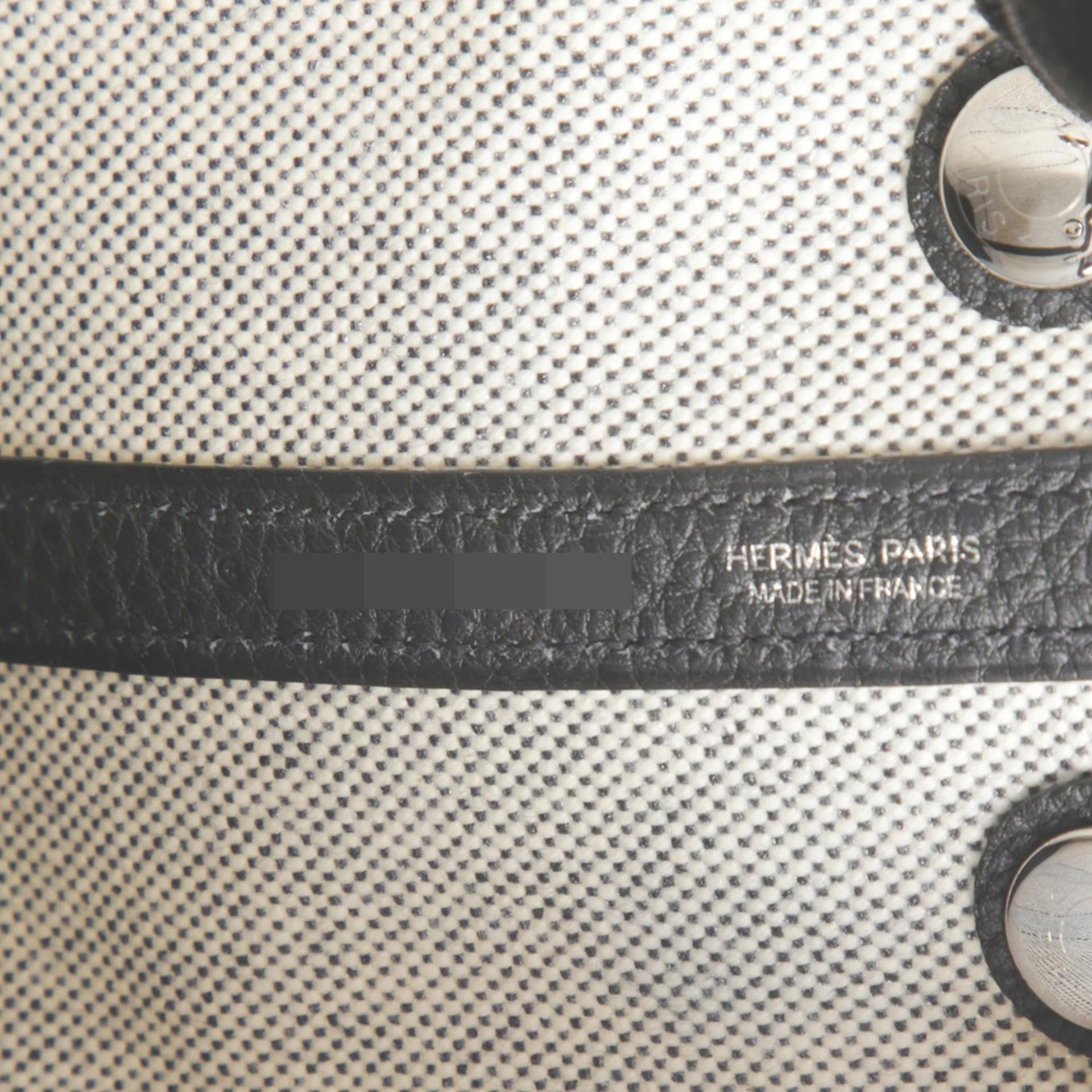 Brand New ( Rank N ) HERMÈS Neo Garden Party 23 Noir (89) Ecru Canvas Palladium hardware G (2026) - 7