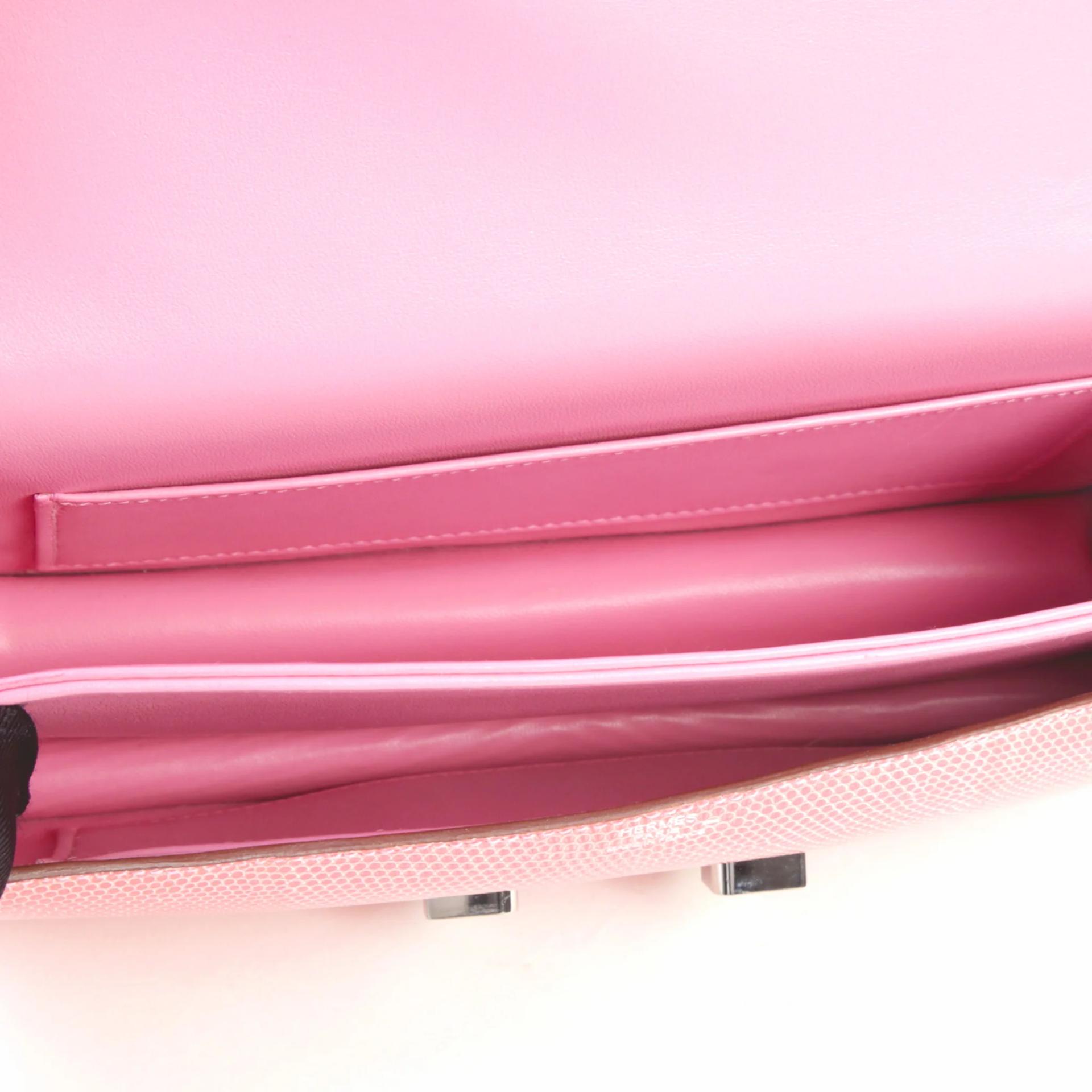 Very Good ( Rank A) HERMÈS Constance Elan Pink (5P) Lizard Palladium hardware Square O (2011) - 11