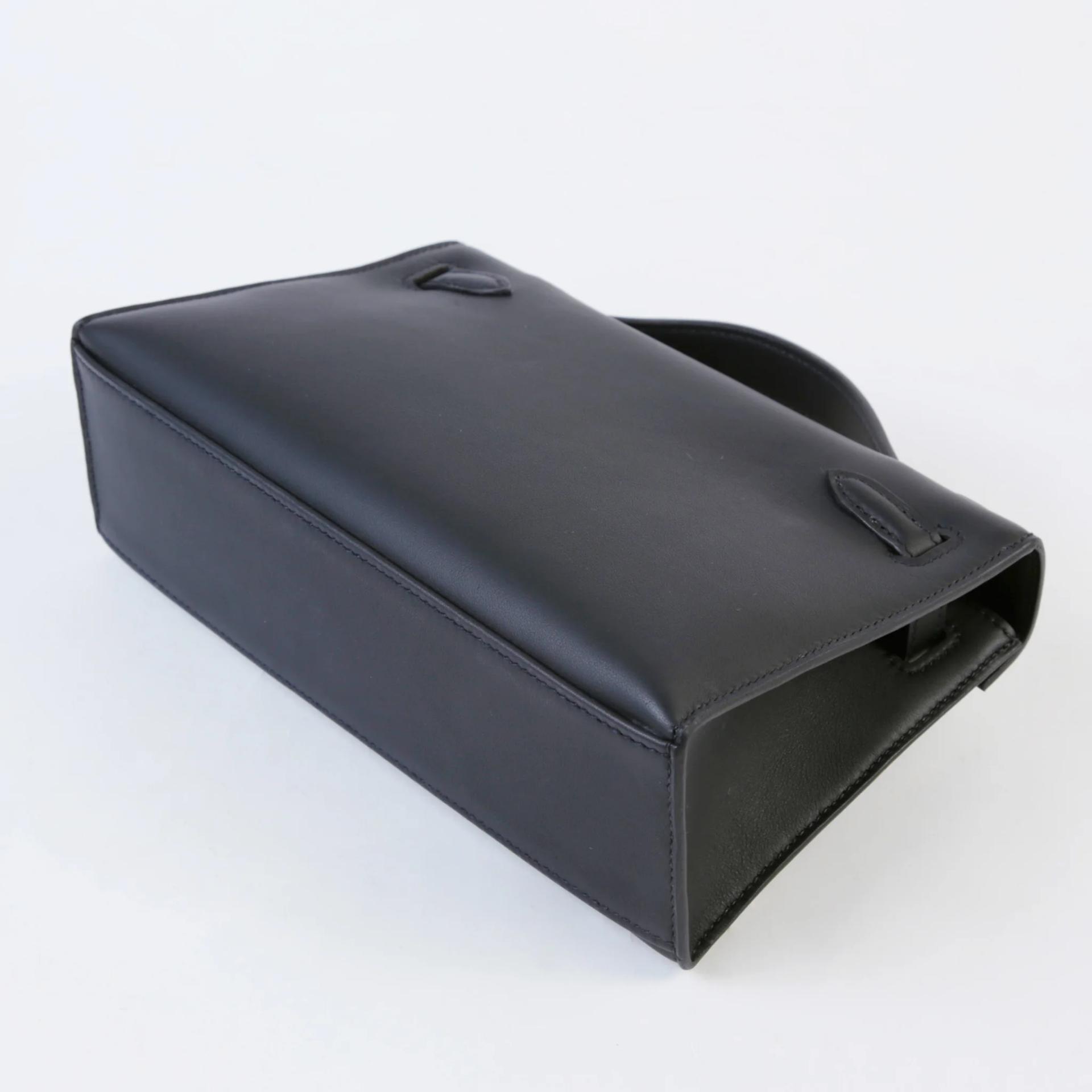 Brand New ( Rank N ) HERMÈS Kelly Pochette Noir (89) Swift Palladium hardware G (2026) - 7