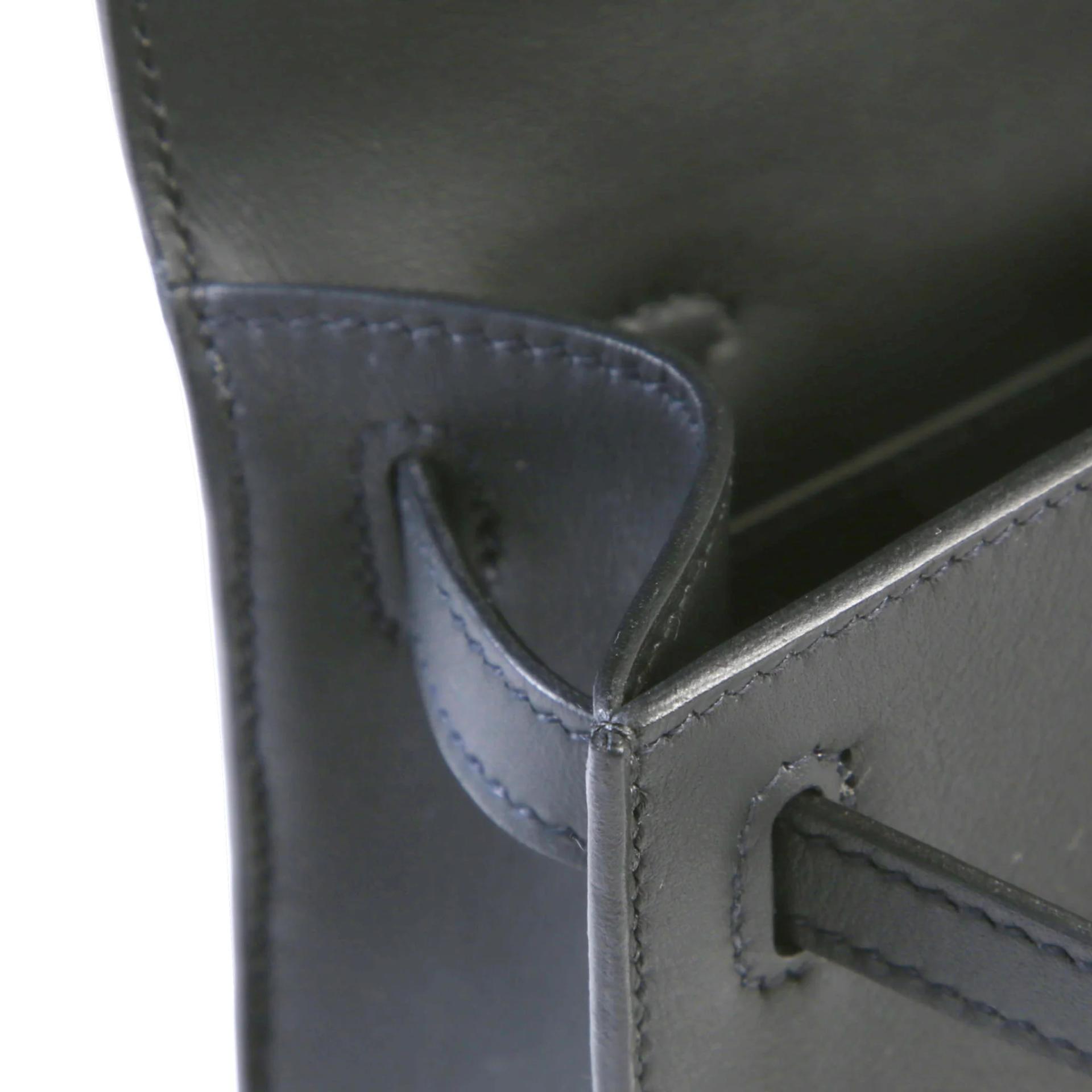 Brand New ( Rank N ) HERMÈS Kelly Pochette Noir (89) Swift Palladium hardware G (2026) - 13