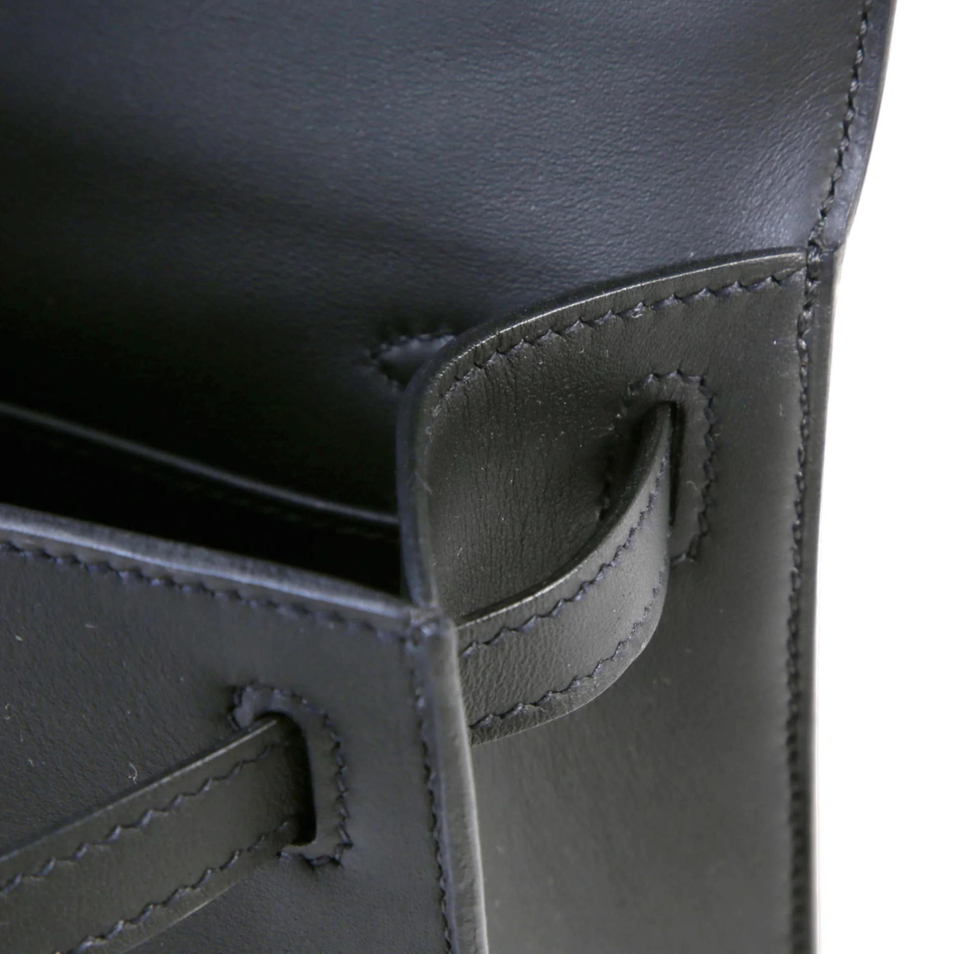 Brand New ( Rank N ) HERMÈS Kelly Pochette Noir (89) Swift Palladium hardware G (2026) - 12