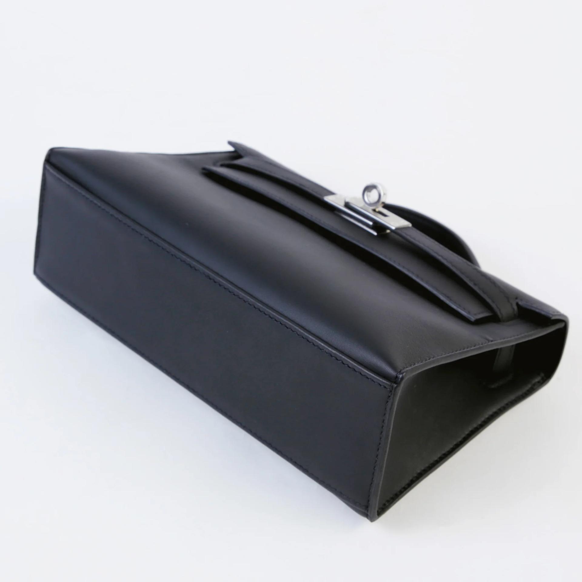 Brand New ( Rank N ) HERMÈS Kelly Pochette Noir (89) Swift Palladium hardware G (2026) - 5