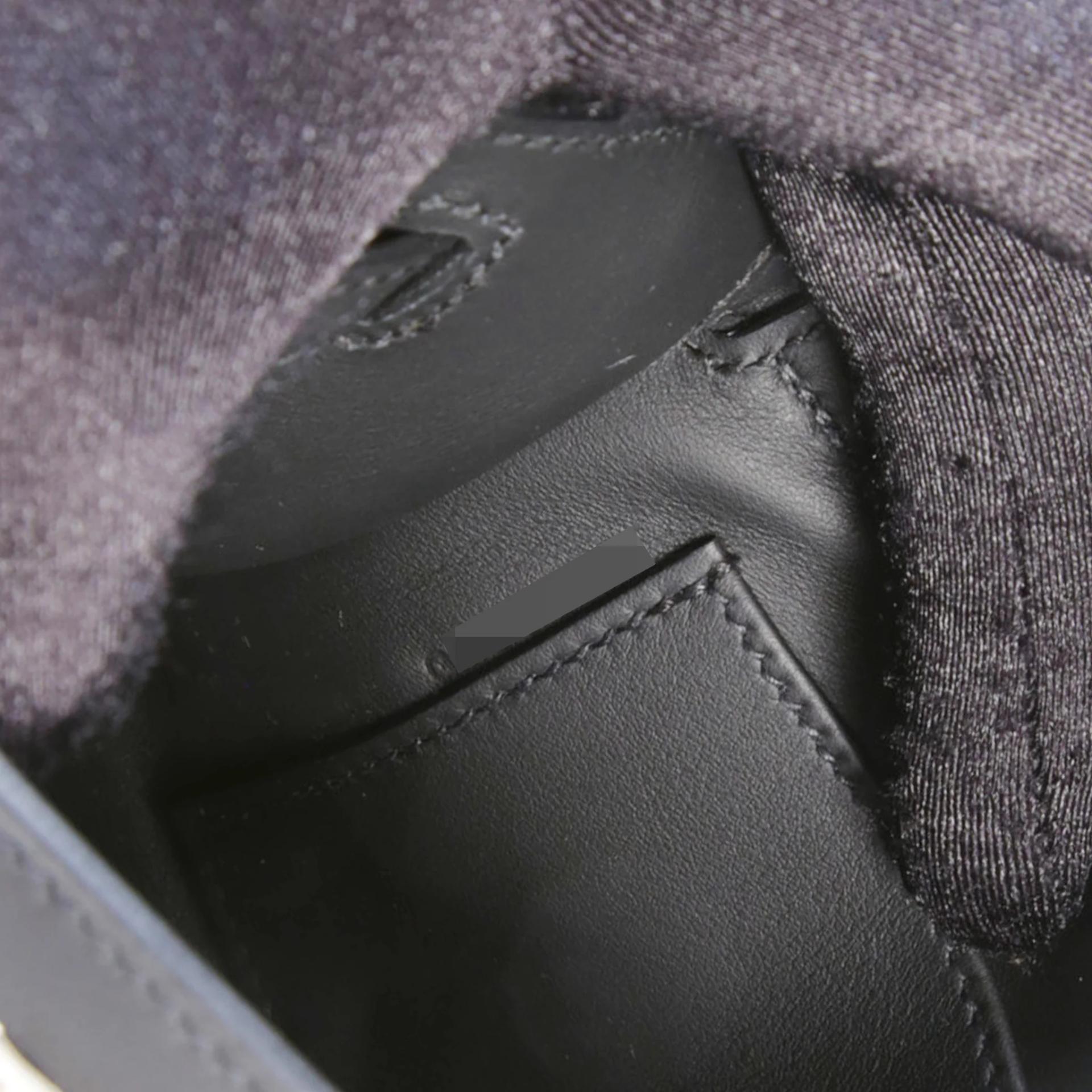 Brand New ( Rank N ) HERMÈS Kelly Pochette Noir (89) Swift Palladium hardware G (2026) - 14
