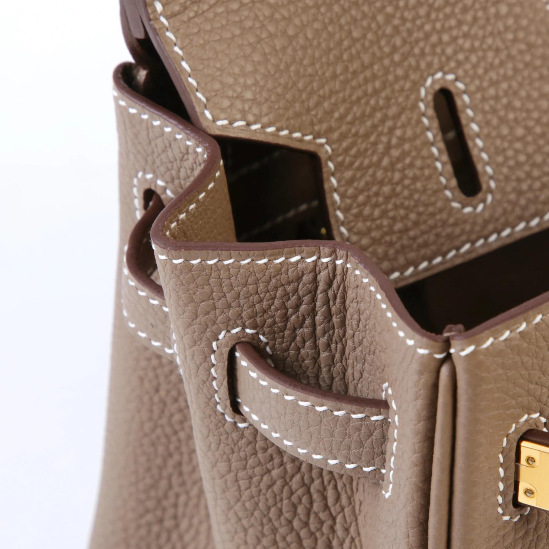 Brand New ( Rank N ) HERMÈS Birkin 25 Etoupe (18) Togo Gold hardware G (2026) - 12