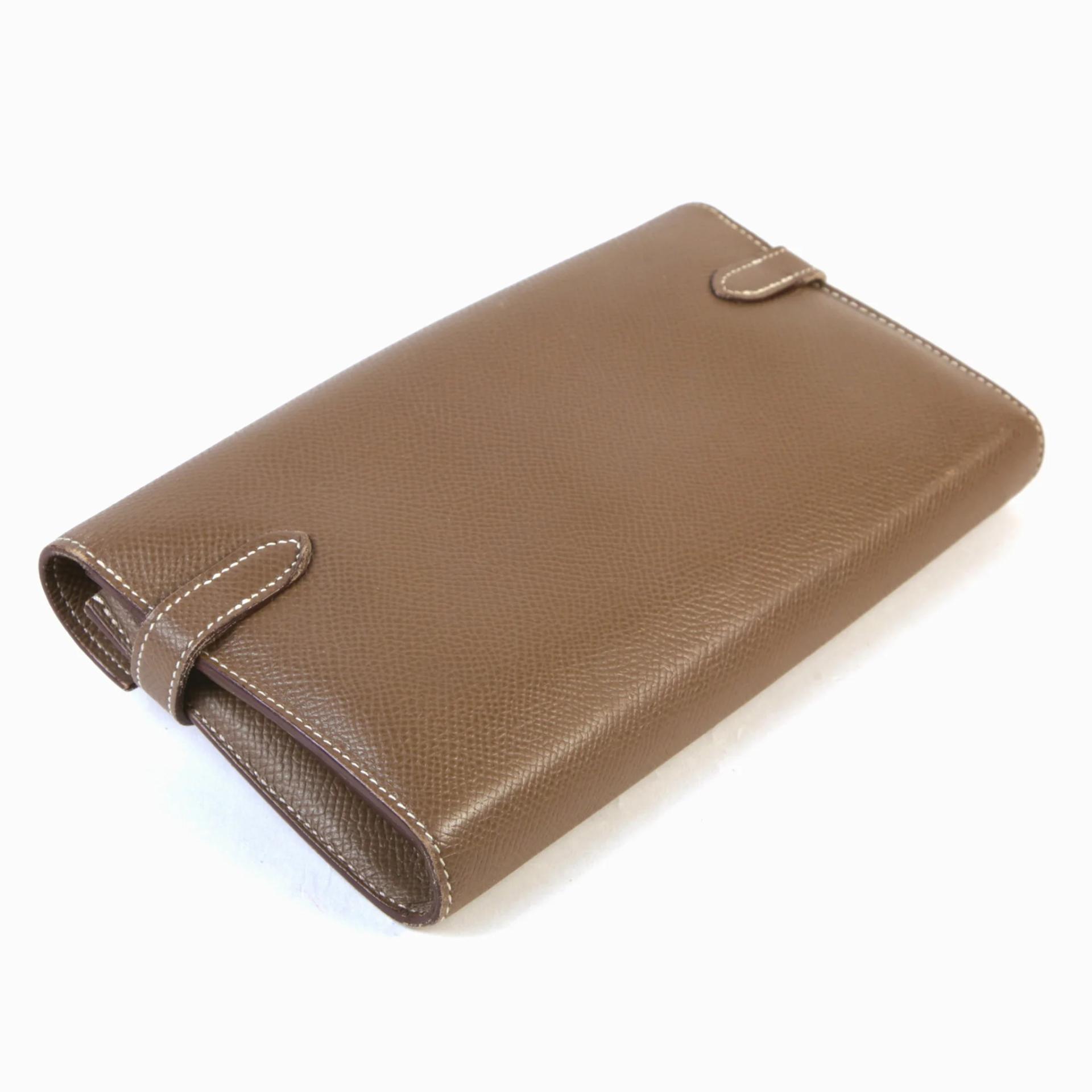 中古AB HERMÈS 爱马仕 Kelly 凯莉 长钱包 18 大象灰 Etoupe Epsom皮 银扣 X刻 2016年 - 5