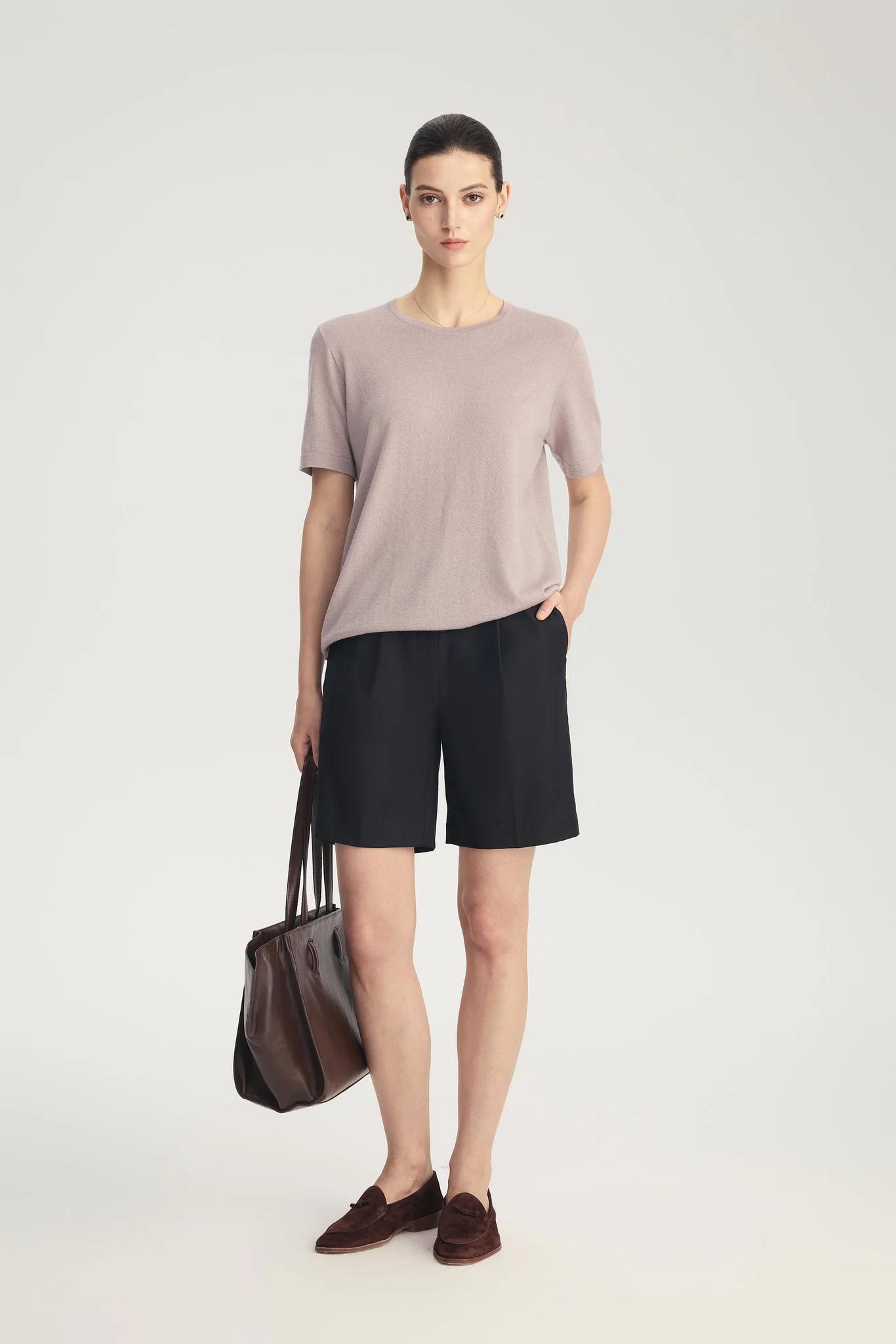 Brand New ( Rank N ) Mira Metallic Wool Short-Sleeve Knit Top (EU 38) - 3