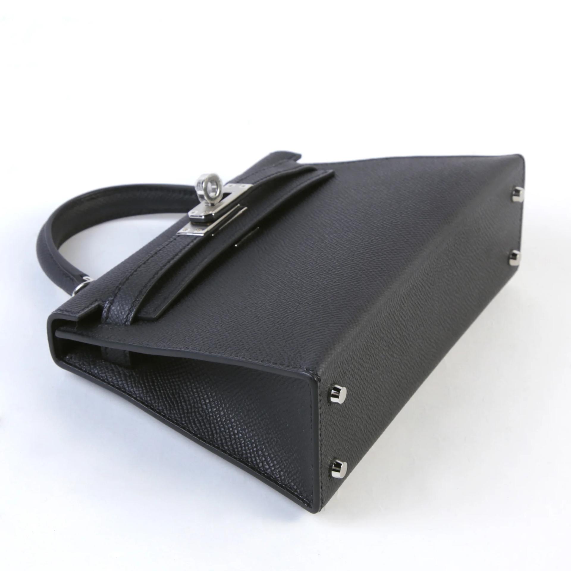 Brand New ( Rank N ) HERMÈS Mini Kelly II Noir (89) Epsom Palladium hardware G (2026) - 4