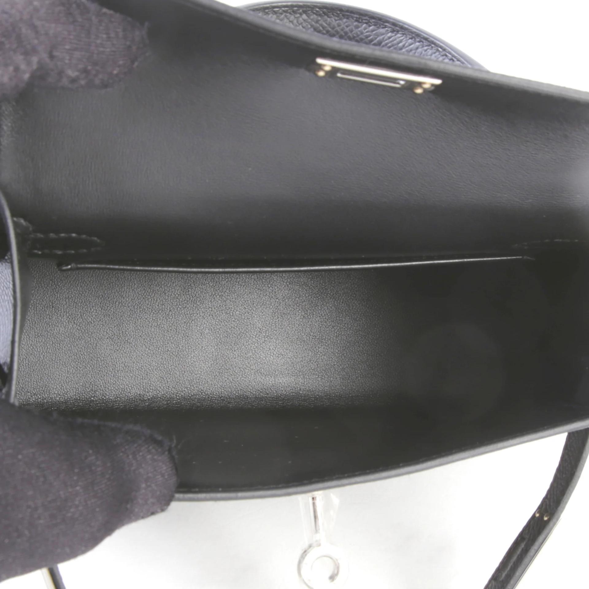 Brand New ( Rank N ) HERMÈS Mini Kelly II Noir (89) Epsom Palladium hardware G (2026) - 10