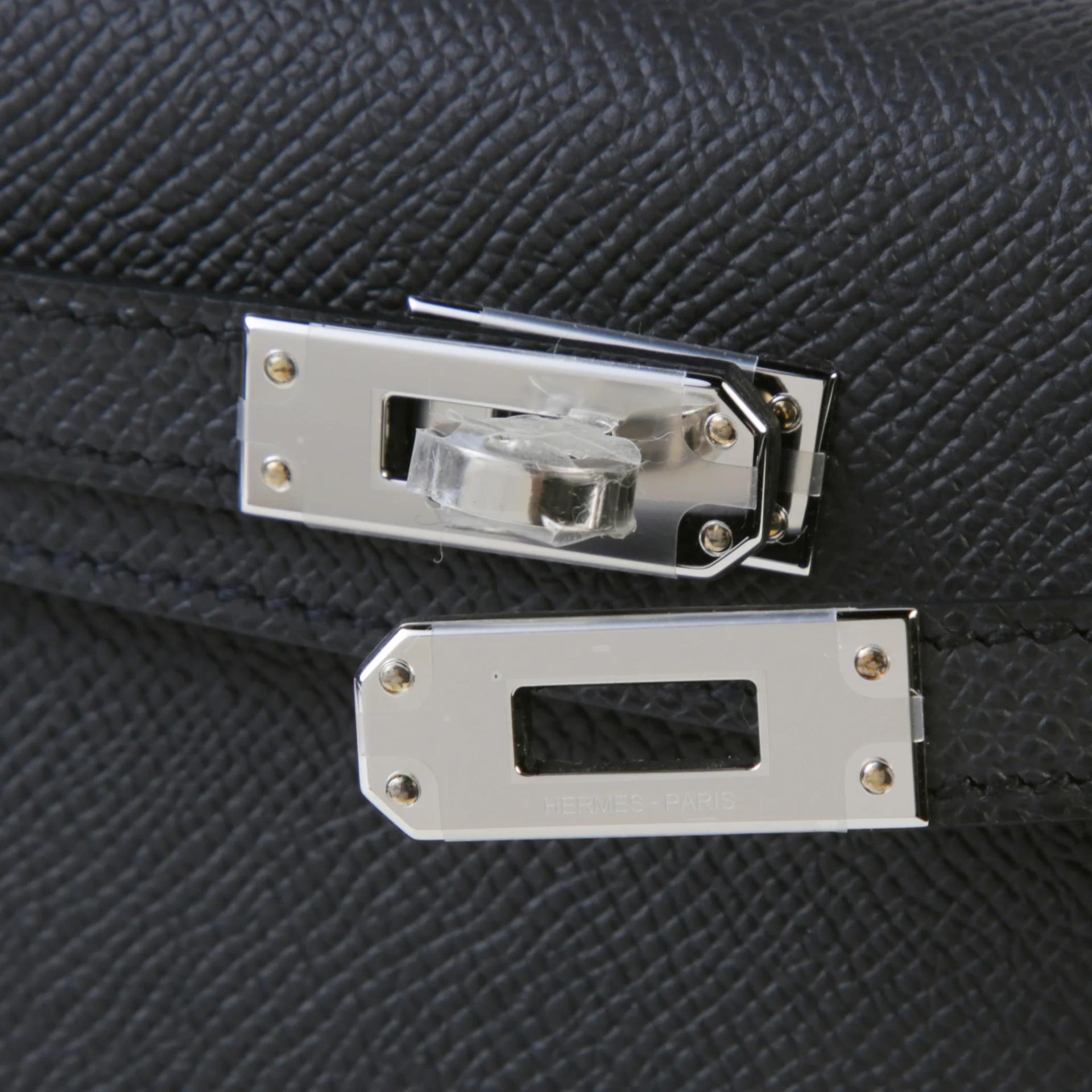 Brand New ( Rank N ) HERMÈS Mini Kelly II Noir (89) Epsom Palladium hardware G (2026) - 8