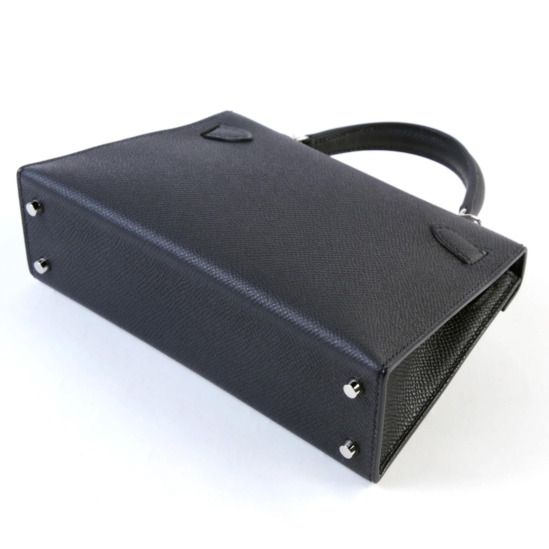 Brand New ( Rank N ) HERMÈS Mini Kelly II Noir (89) Epsom Palladium hardware G (2026) - 7