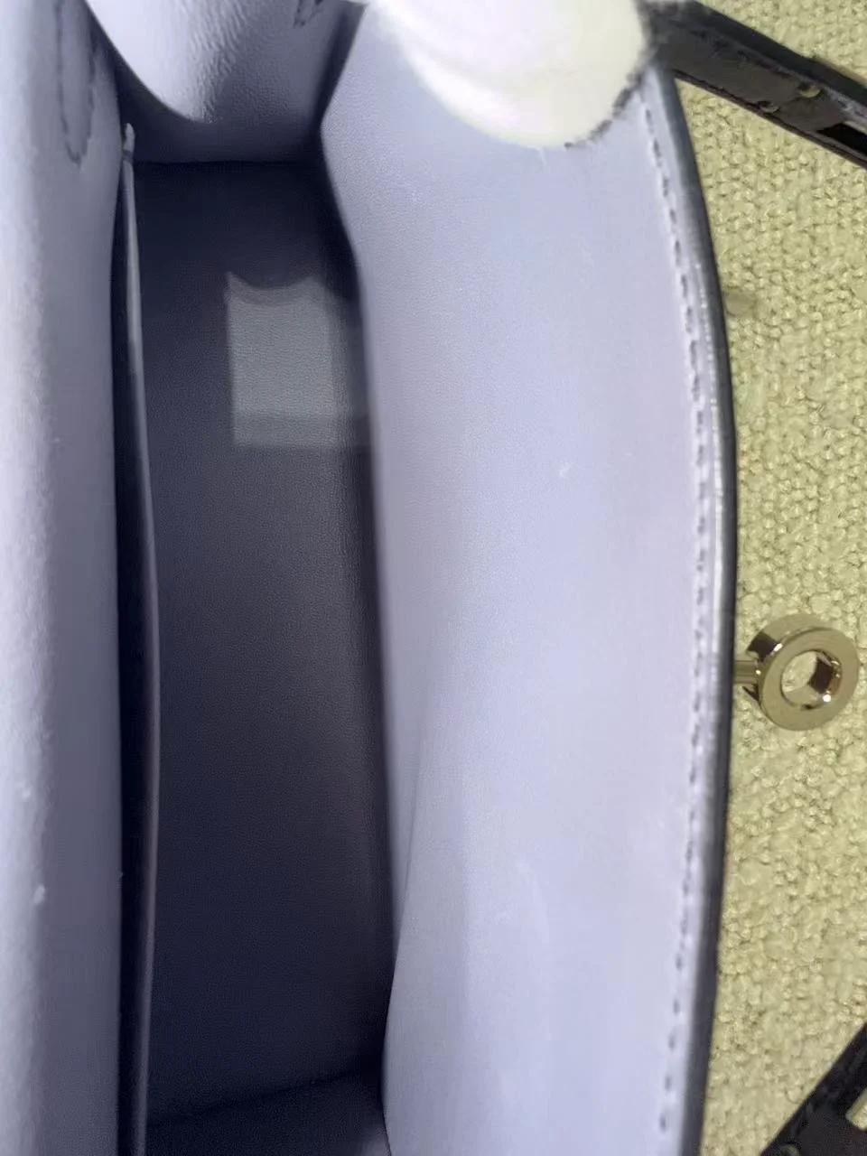 ランク SA HERMÈS エルメス ミニケリー2 グリアガット (82) オーストリッチ シルバー金具 C刻印 (2018) - 25