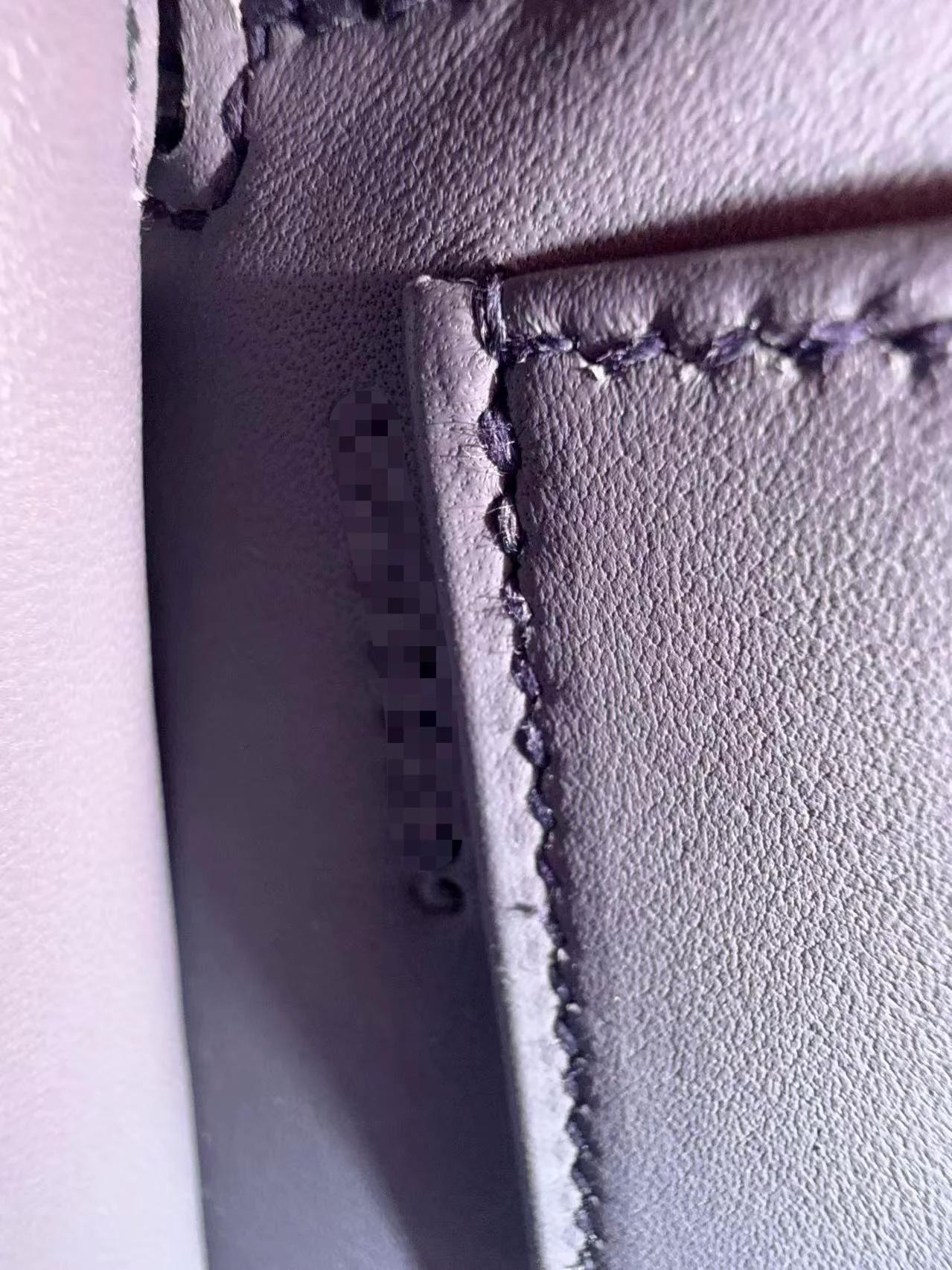 ランク SA HERMÈS エルメス ミニケリー2 グリアガット (82) オーストリッチ シルバー金具 C刻印 (2018) - 23