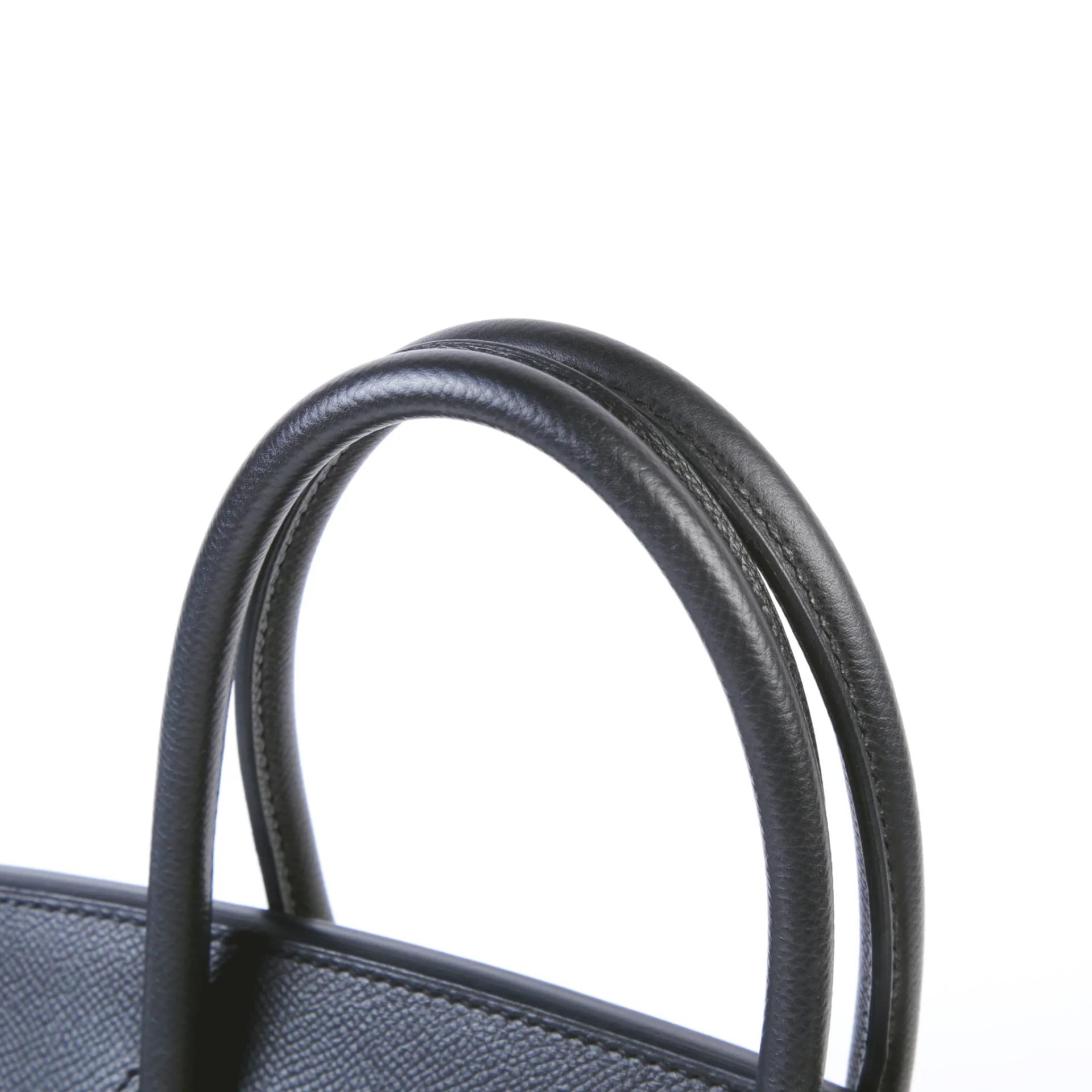 Good ( Rank AB) HERMÈS Birkin 30 Noir (89) Epsom Palladium hardware Square K (2007) - 3