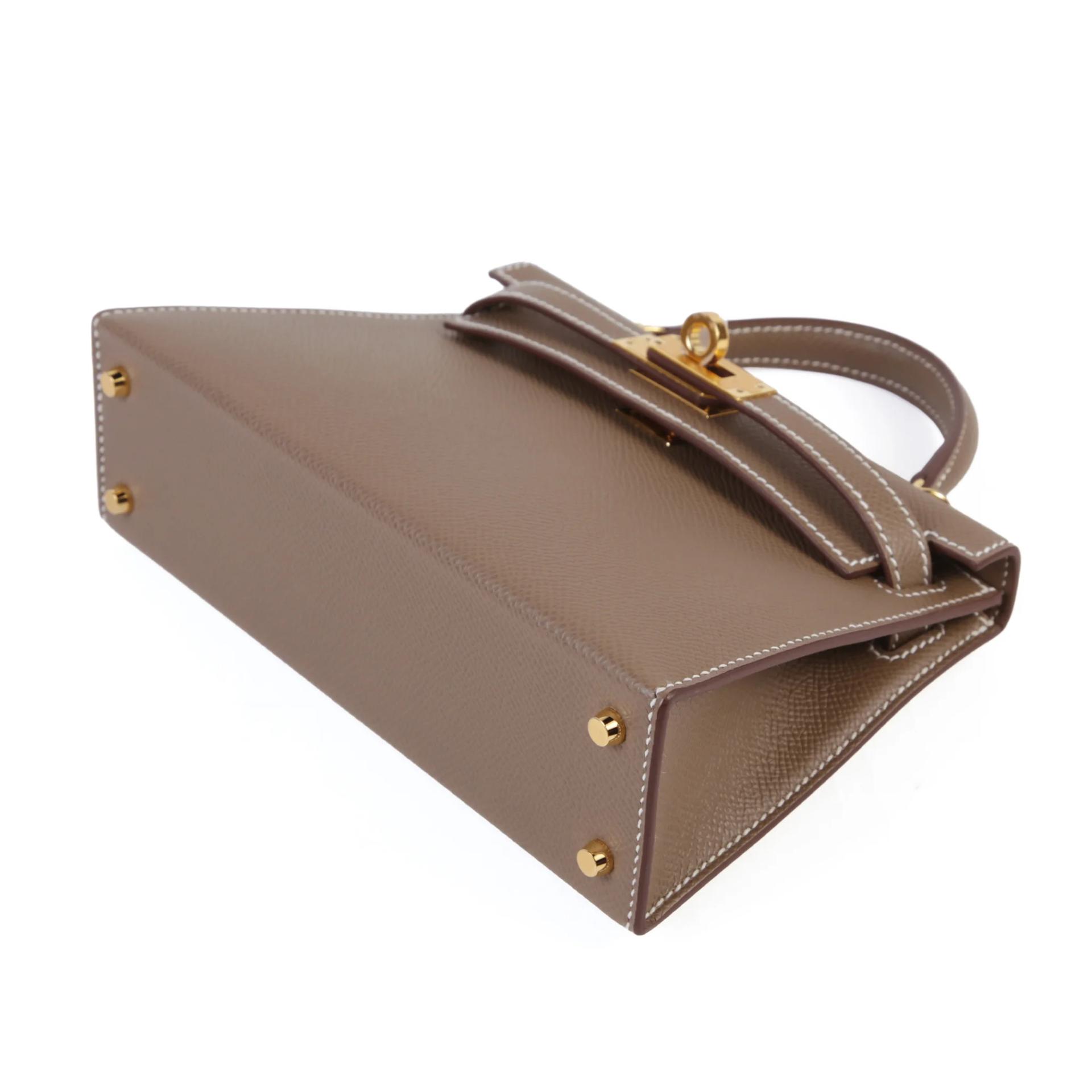 Brand New ( Rank N ) HERMÈS Mini Kelly II Etoupe (18) Epsom Gold hardware G (2026) - 5