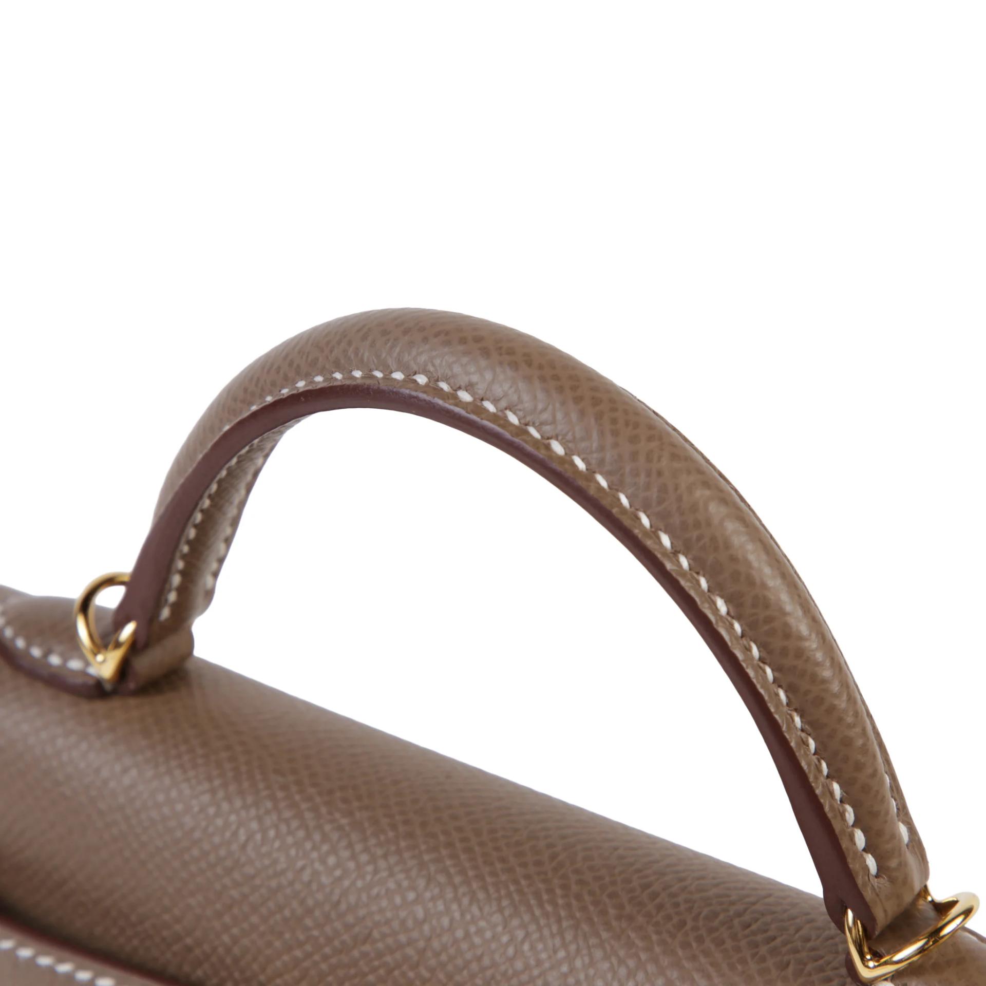 Brand New ( Rank N ) HERMÈS Mini Kelly II Etoupe (18) Epsom Gold hardware G (2026) - 3